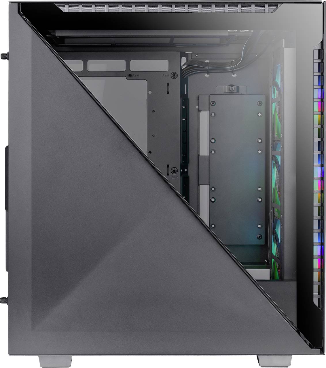Thermaltake Divider 500 TG ARGB Midi-Tower PC-Gehäuse Schwarz 3 Vorinstallierte LED Lüfter, 1 vorinstallierter Lüfter