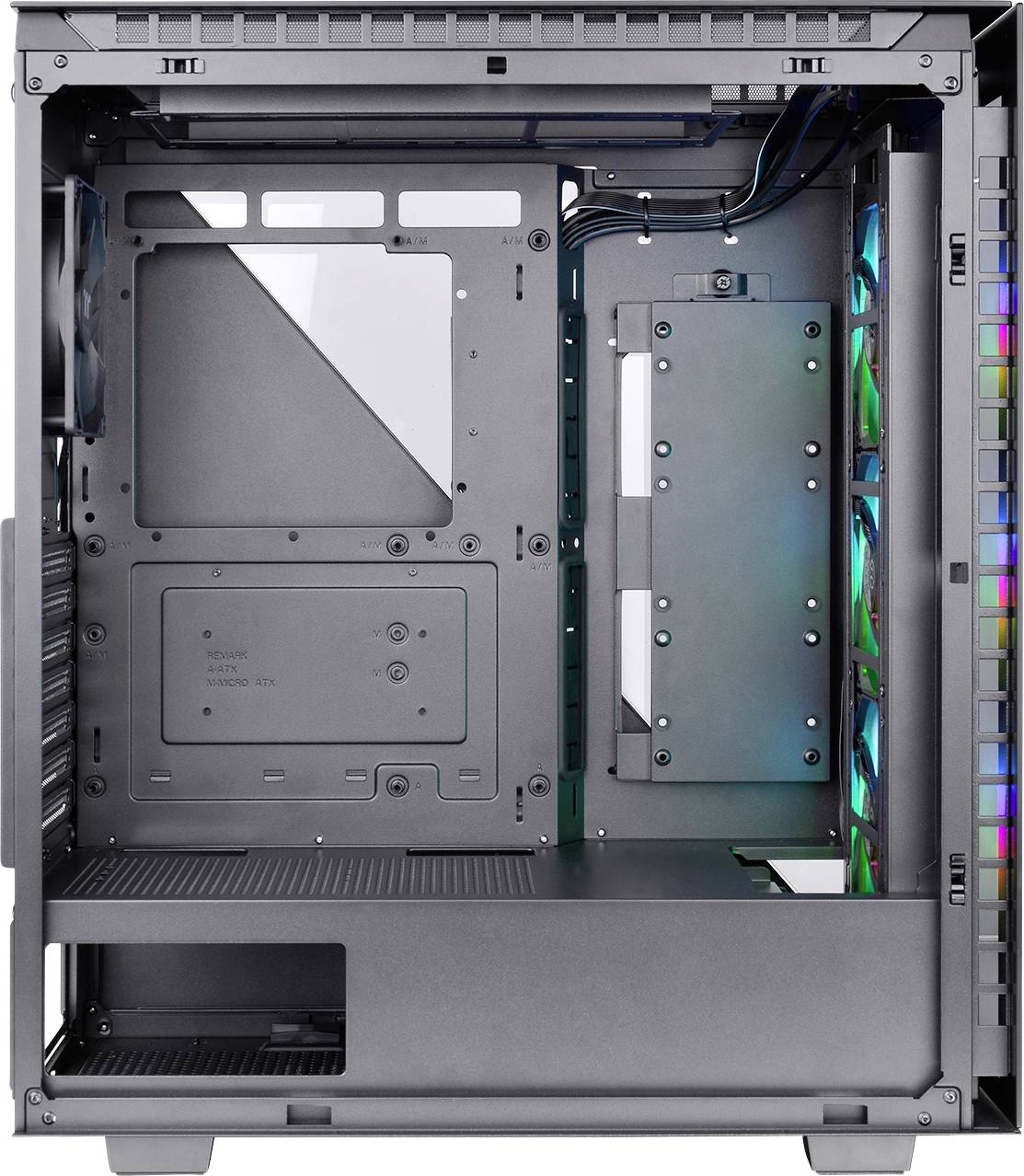 Thermaltake Divider 500 TG ARGB Midi-Tower PC-Gehäuse Schwarz 3 Vorinstallierte LED Lüfter, 1 vorinstallierter Lüfter
