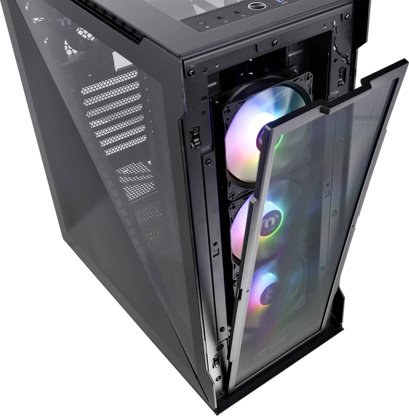Thermaltake Divider 500 TG ARGB Midi-Tower PC-Gehäuse Schwarz 3 Vorinstallierte LED Lüfter, 1 vorinstallierter Lüfter
