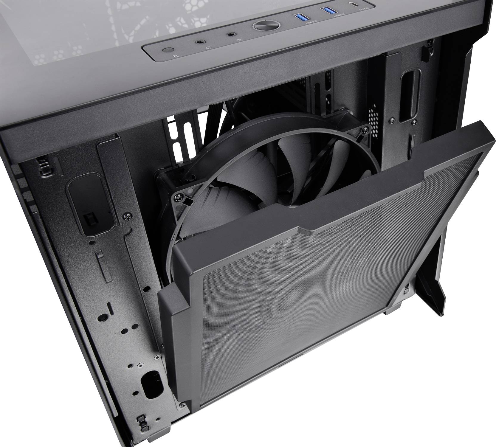 Thermaltake Divider 200 TG Air Black Micro-Tower PC-Gehäuse Schwarz 2 vorinstallierte Lüfter, Seitenfenster, Staubfilter