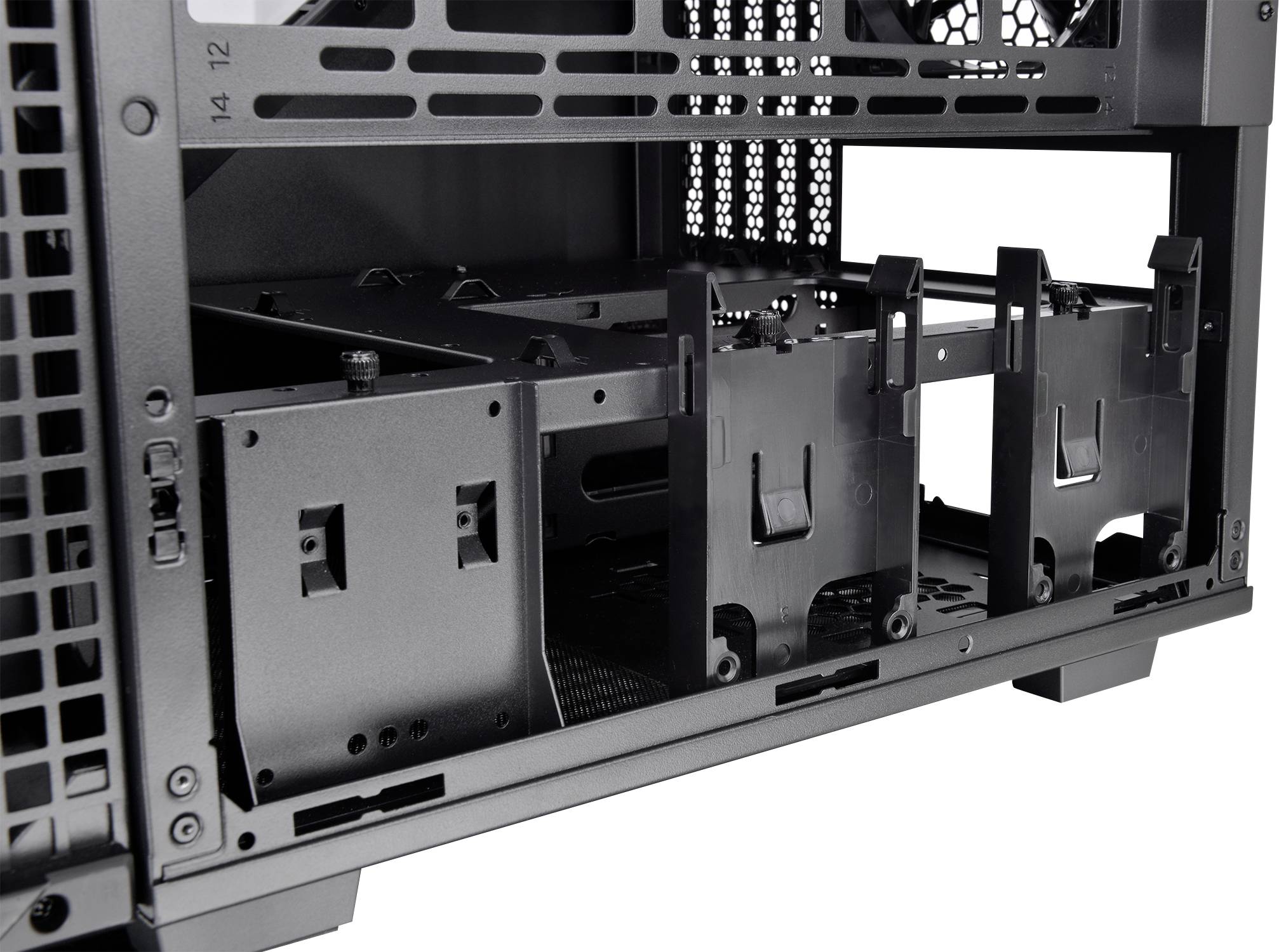 Thermaltake Divider 200 TG Black Micro-Tower PC-Gehäuse Schwarz 2 vorinstallierte Lüfter, Seitenfen