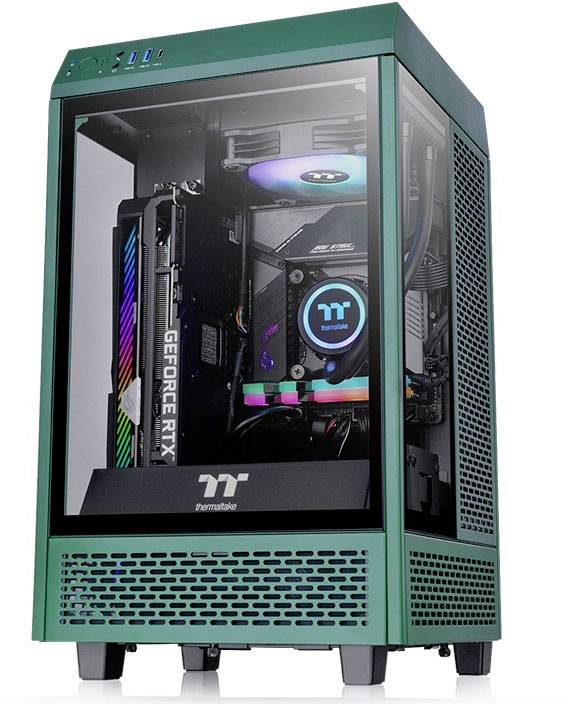 Thermaltake The Tower 100 Mini-Tower PC-Gehäuse Racing-Grün Seitenfenster