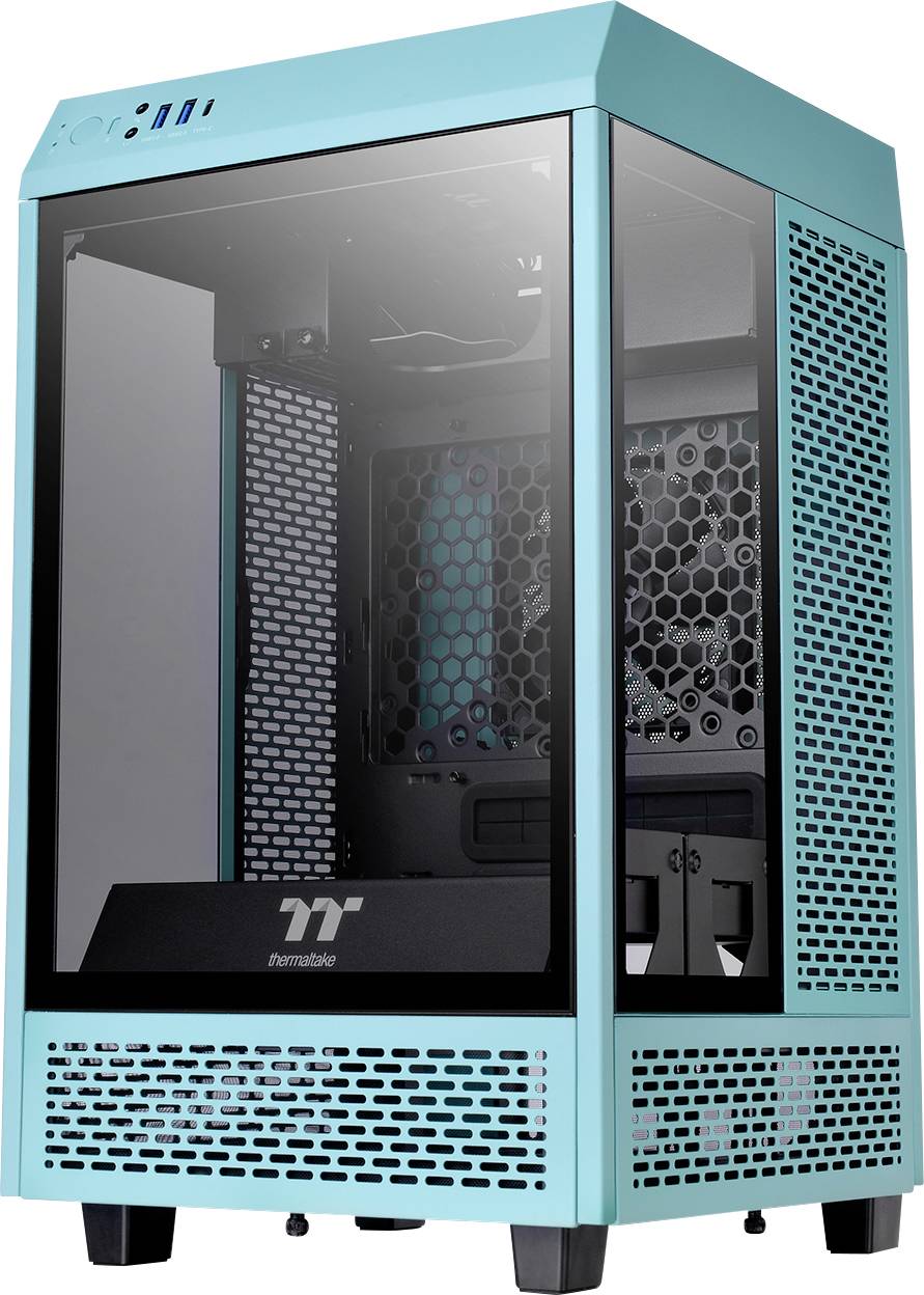 Thermaltake The Tower 100 Turquoise Mini-Tower PC-Gehäuse Türkis Seitenfenster