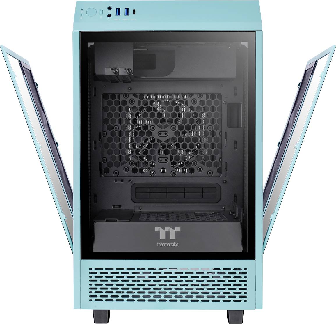 Thermaltake The Tower 100 Turquoise Mini-Tower PC-Gehäuse Türkis Seitenfenster