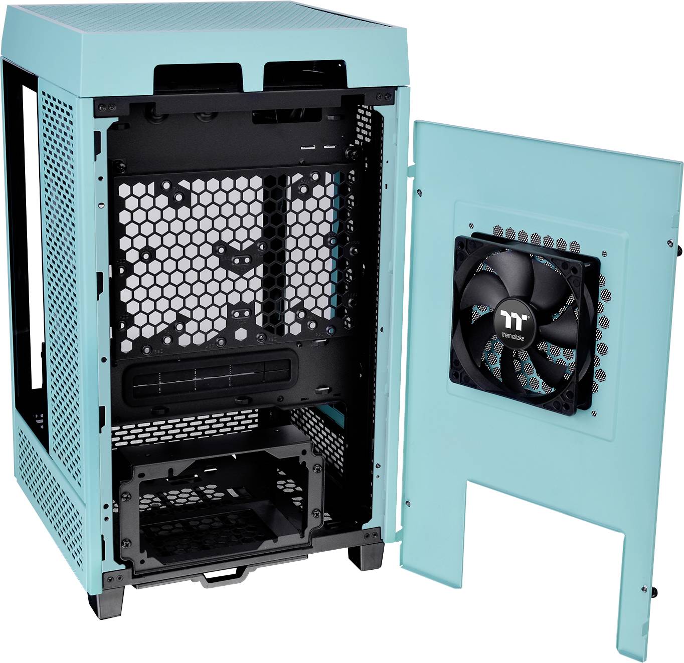Thermaltake The Tower 100 Turquoise Mini-Tower PC-Gehäuse Türkis Seitenfenster