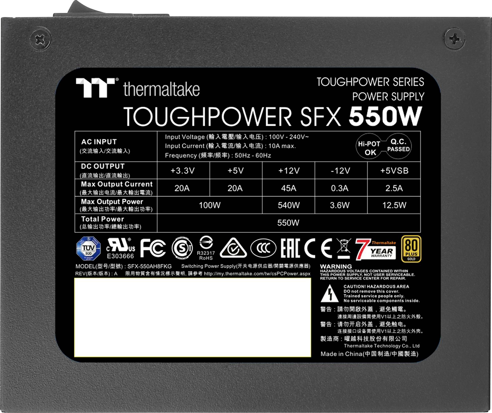 Thermaltake Toughpower SFX 550W PC Netzteil 550 W SFX 80PLUS® Gold