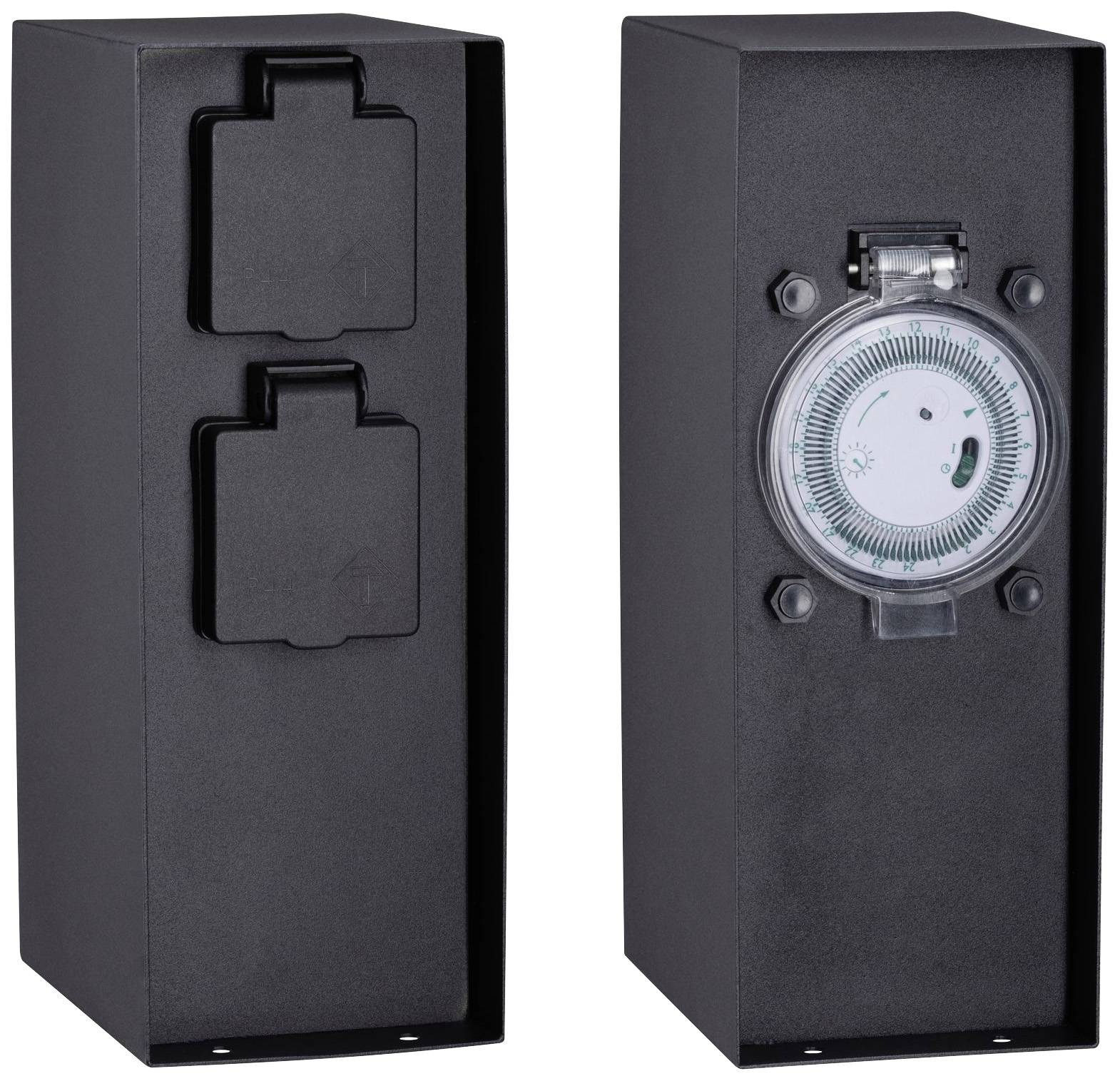 Paulmann 94314 Gartensteckdose mit Zeitschaltuhr Anthrazit