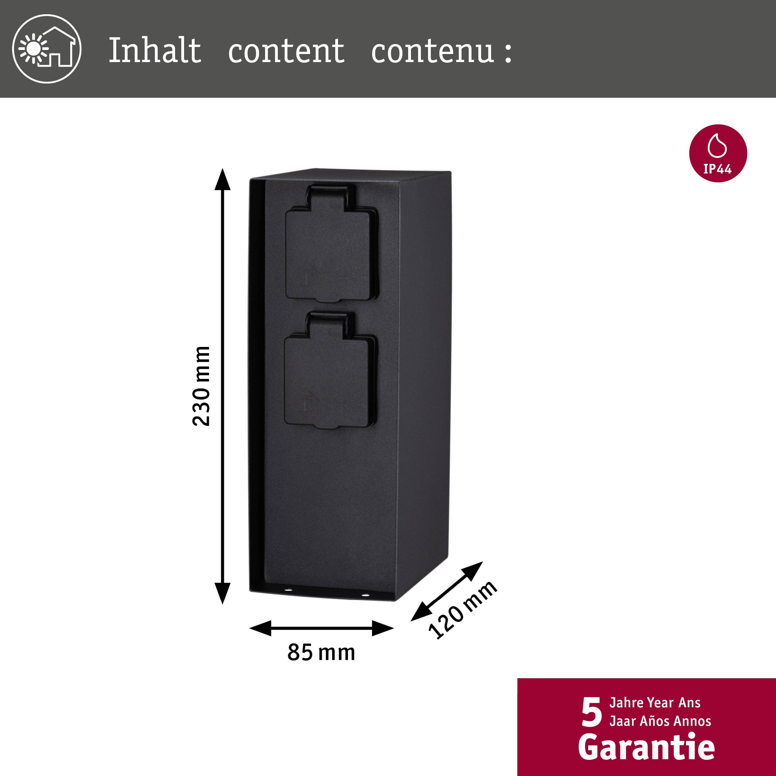 Paulmann 94313 Gartensteckdose Anthrazit