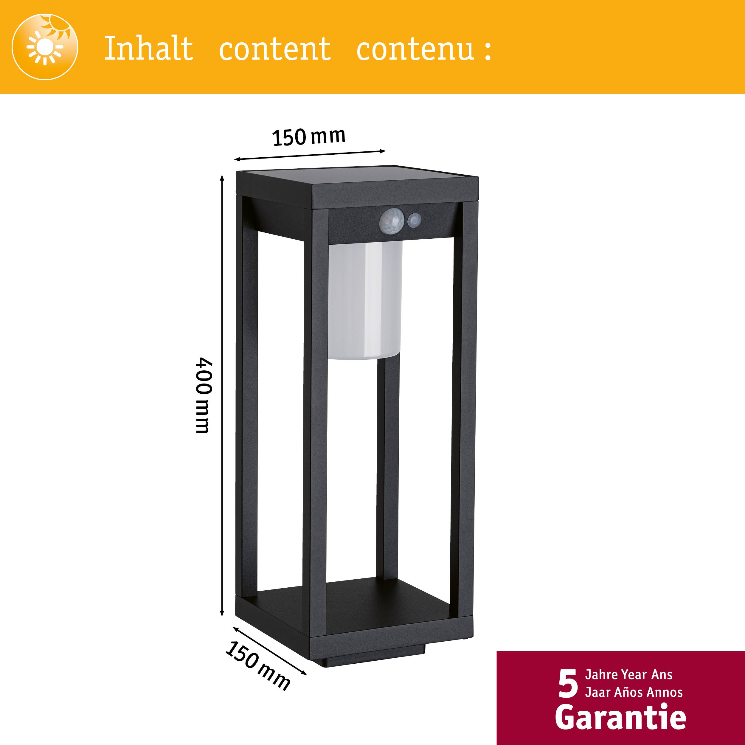 Paulmann 94573 Marisol Solar-Dekoleuchte 5.5W Warmweiß Schwarz