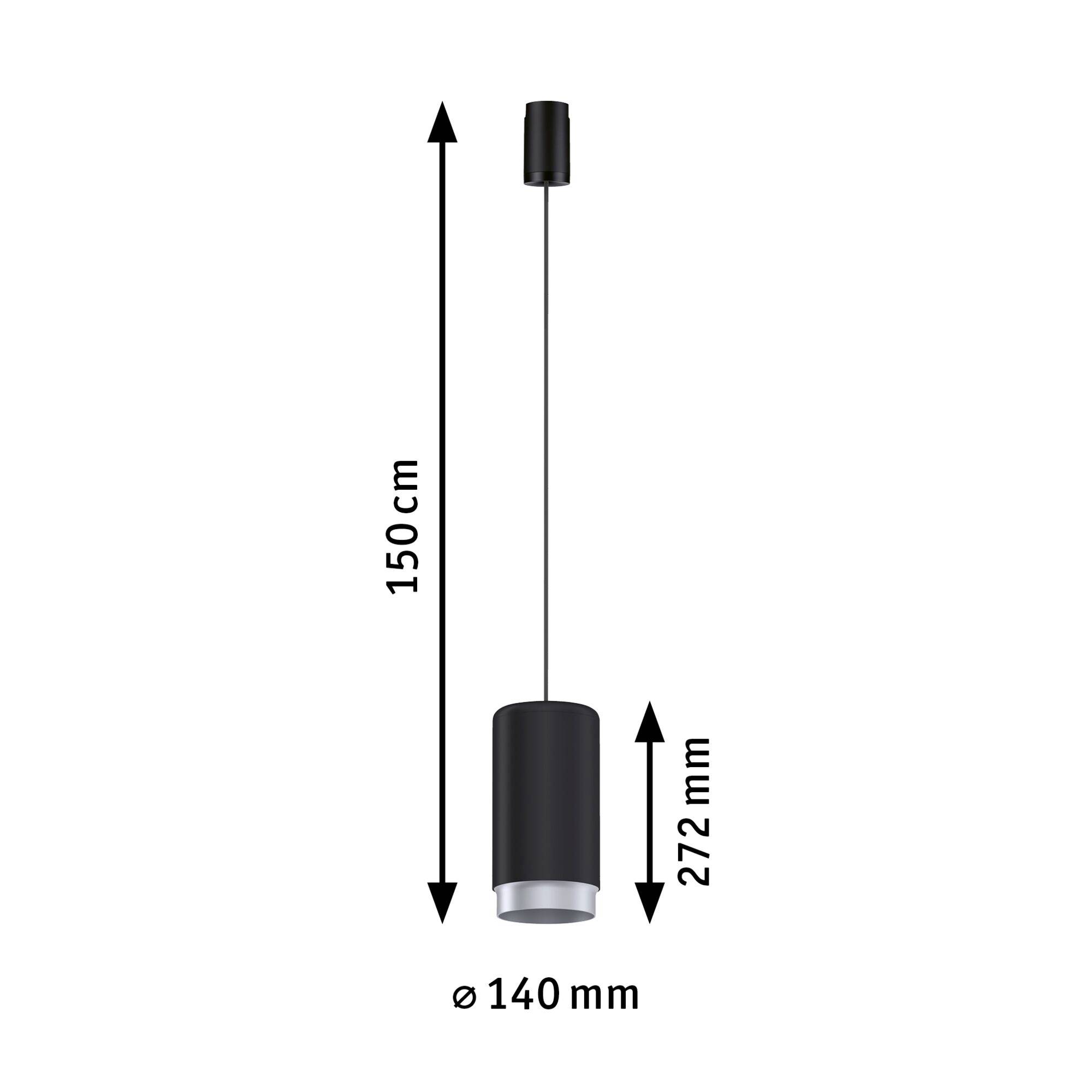 Paulmann URail Pend Corus Hochvolt-Schienensystem-Leuchte URail E27 Schwarz