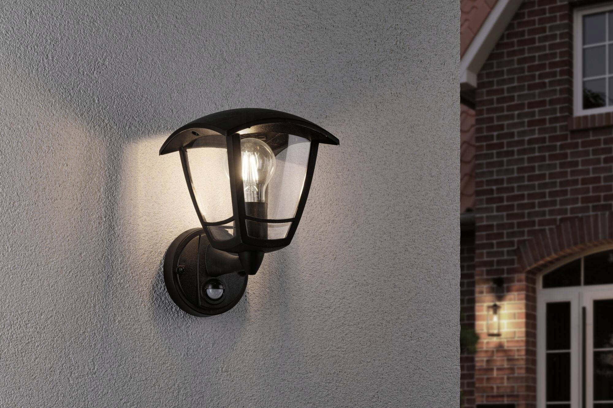 Paulmann 94647 LED-Außenwandleuchte mit Bewegungsmelder E27 Schwarz