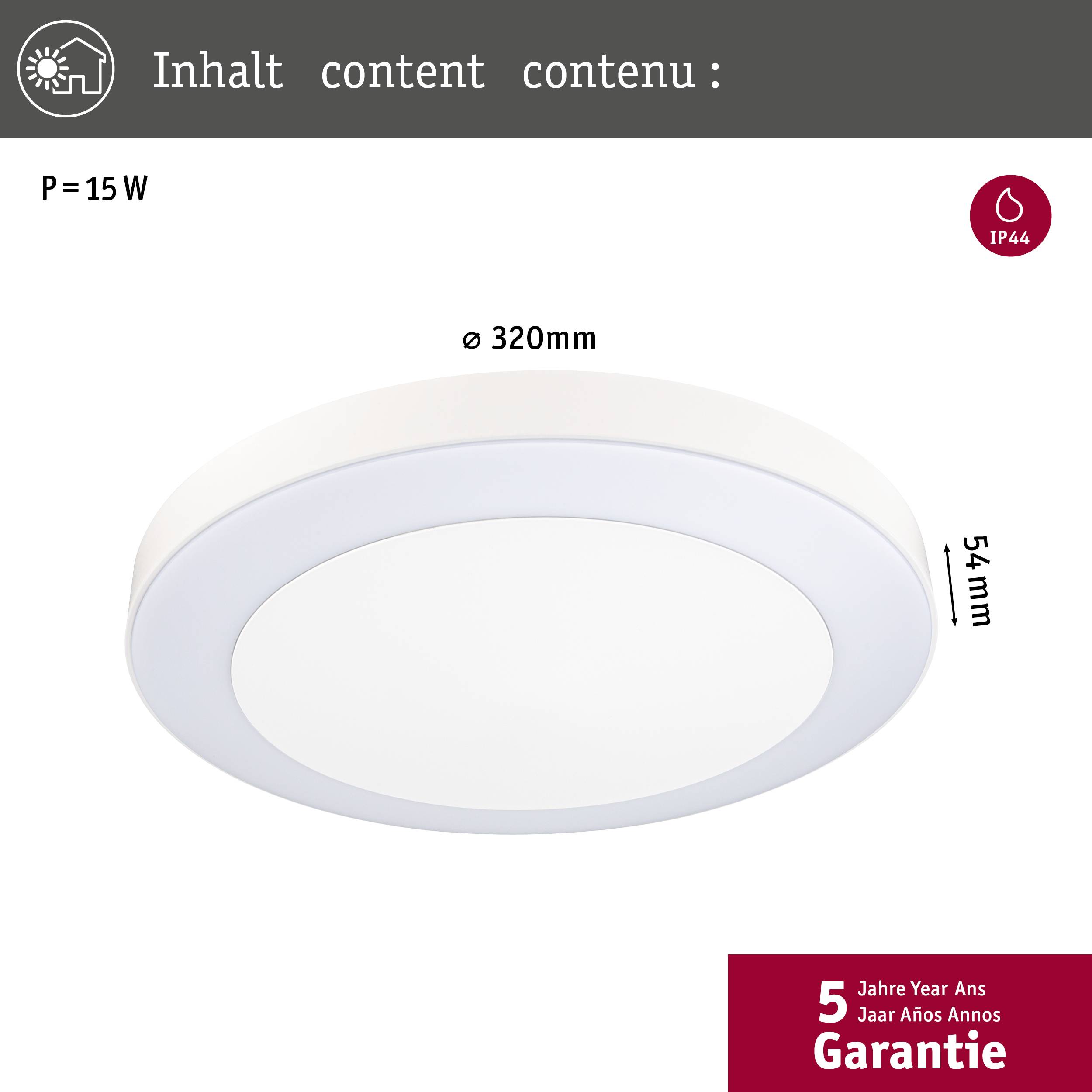 Paulmann Circula 94528 LED-Außenwandleuchte mit Bewegungsmelder 14W Beige
