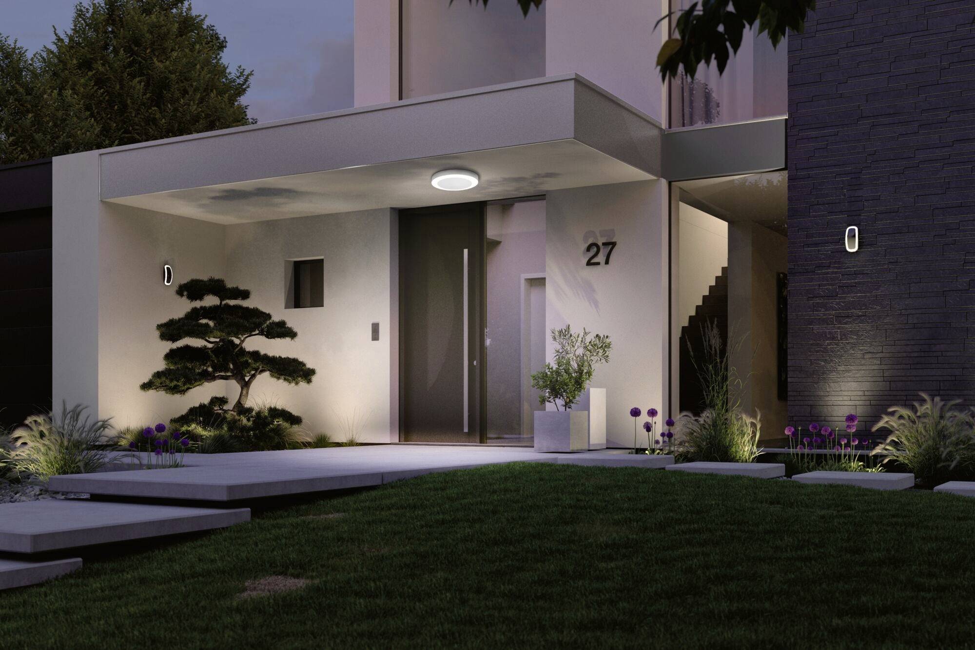 Paulmann Circula 94528 LED-Außenwandleuchte mit Bewegungsmelder 14W Beige