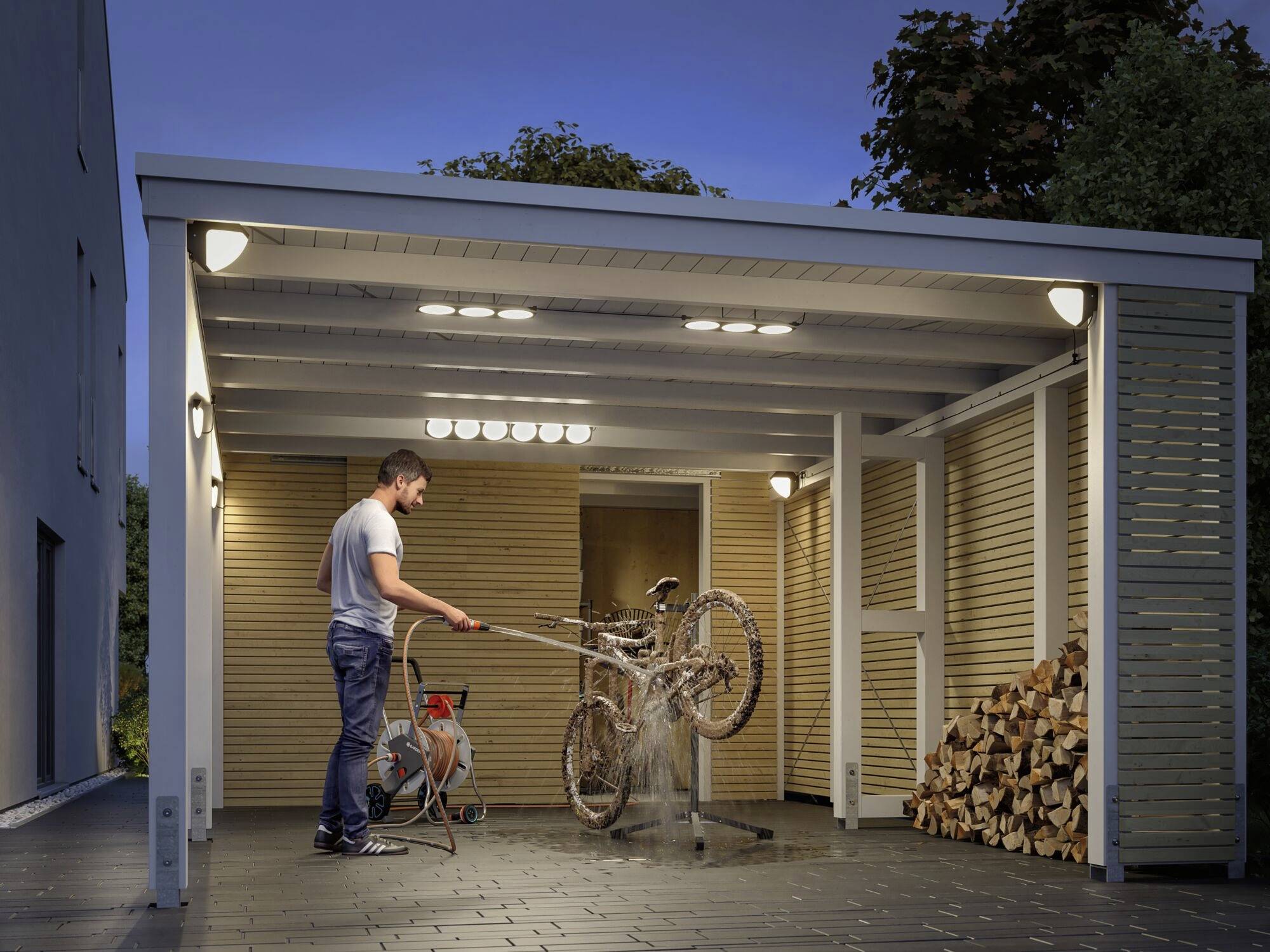 Paulmann 94518 Ikosea Park + Light Carportleuchten-System 5.6W Warmweiß Anthrazit