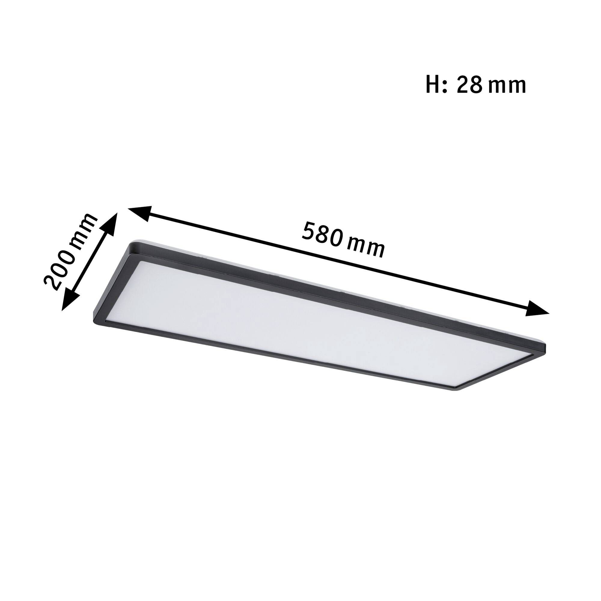 Paulmann Atria Shine 71003 LED-Deckenleuchte 22W Warmweiß Schwarz