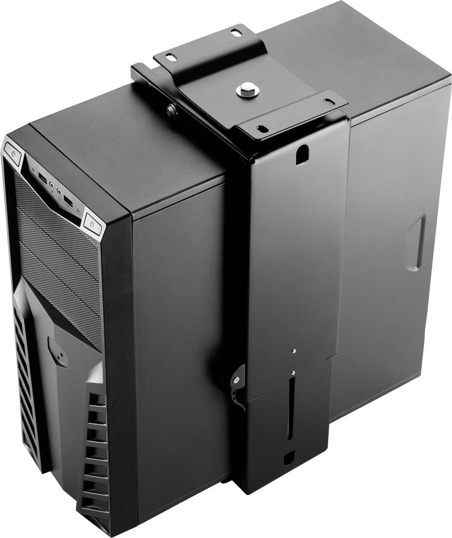 Digitus PC Halterung Festgeschraubt, Festmontage, Untertisch DA-90411 DA-90411 Schwarz (RAL 9005), Schwarz