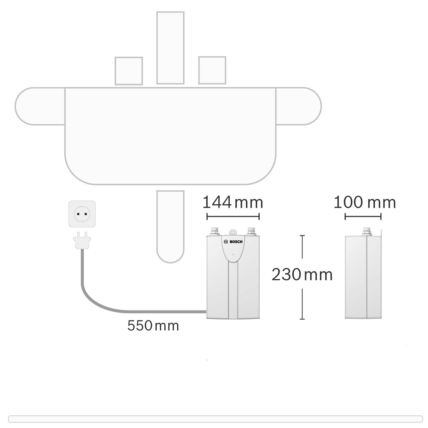 Bosch Home Comfort 7736506190 Tronic Comfort Compact Durchlauferhitzer A (A+ - F) hydraulisch 3.5 kW