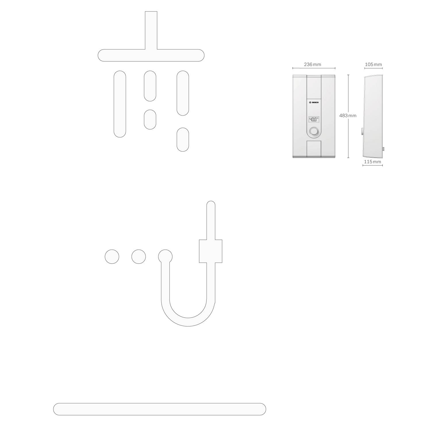 Bosch Home Comfort 7736505731 Tronic Advanced AquaStop 24/27 Durchlauferhitzer A (A+ - F) elektronisch 27 kW