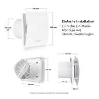 Bosch Home Comfort Fan 1500 W100 Wandlüfter 230V 95 m³/h 100mm Bosch Home Comfort Fan 1500 W100 Wandlüfter 230V 95 m³/h 100mm