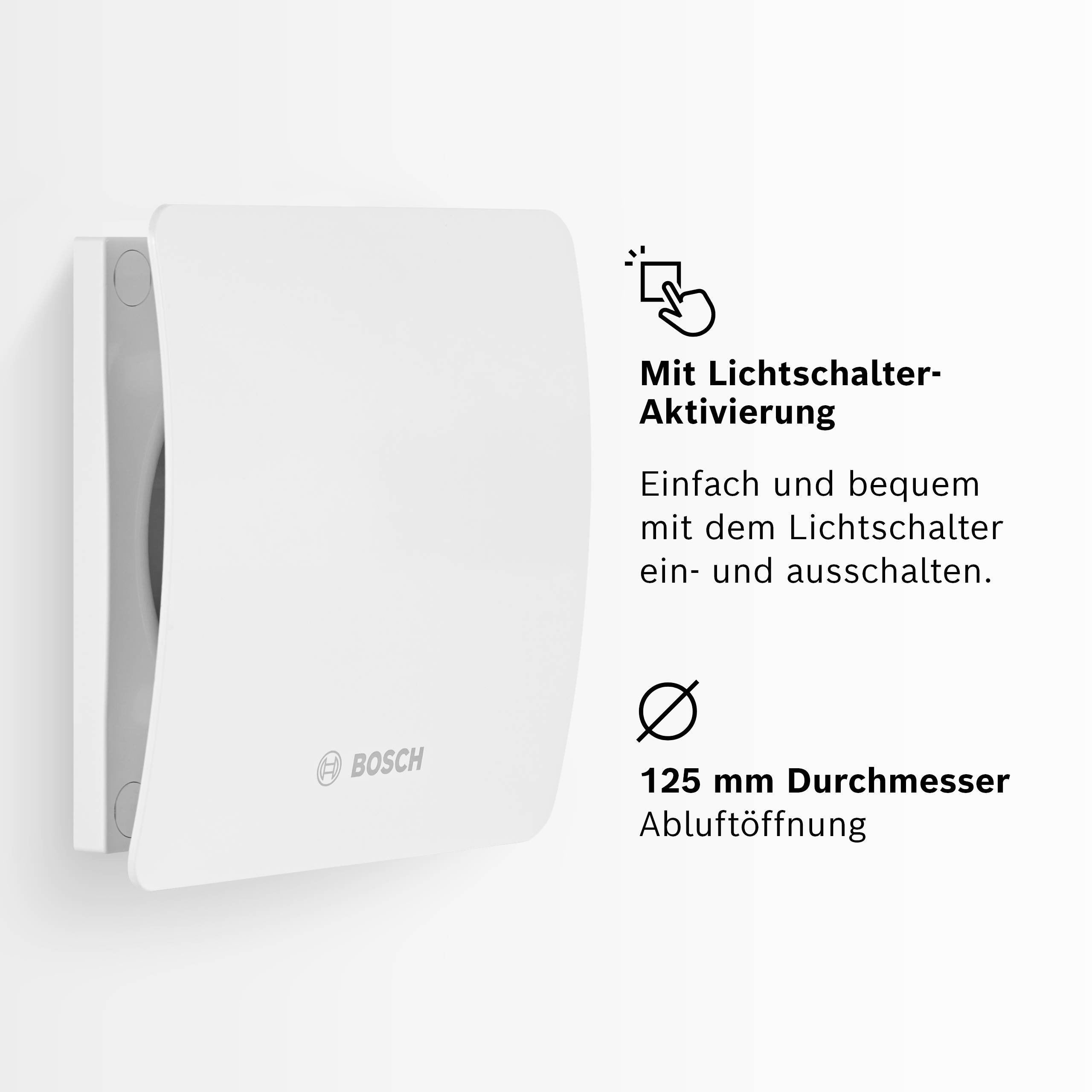 Bosch Home Comfort Fan 1500 W125 Wandlüfter 230V 182 m³/h 125mm