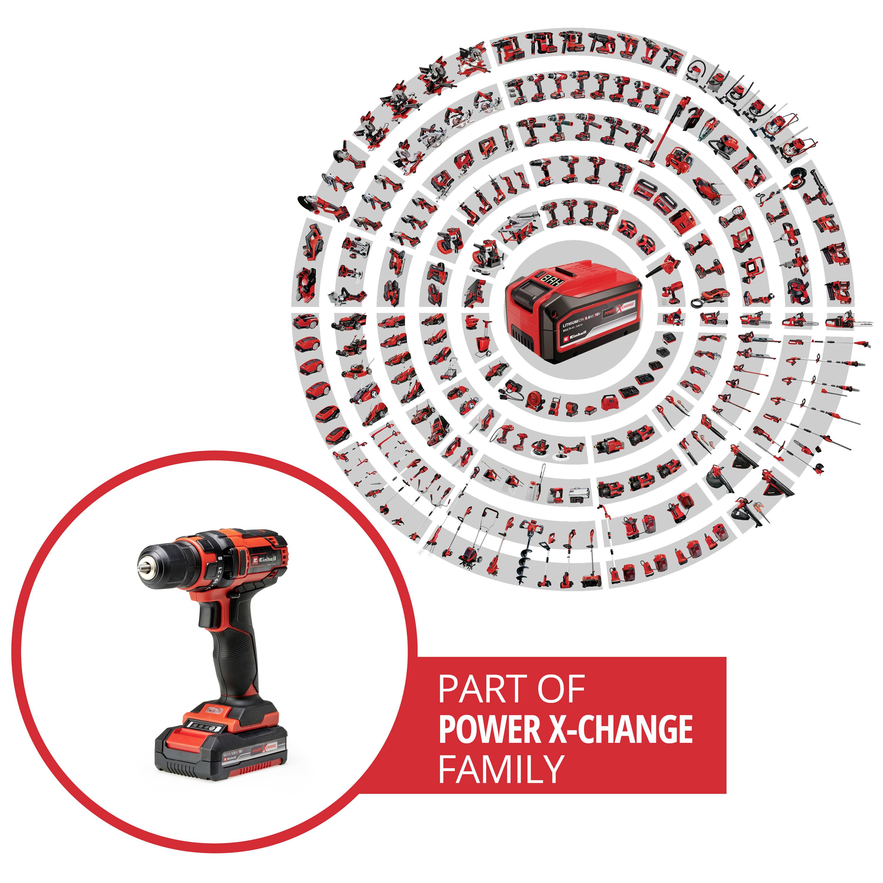 Einhell TC-CD 18/35 Li 2476743+2936796 Akku-Bohrschrauber 18V 1.5Ah Li-Ion inkl. Akku, inkl. Ladegerät, inkl. 32-tlg. Bit-Set
