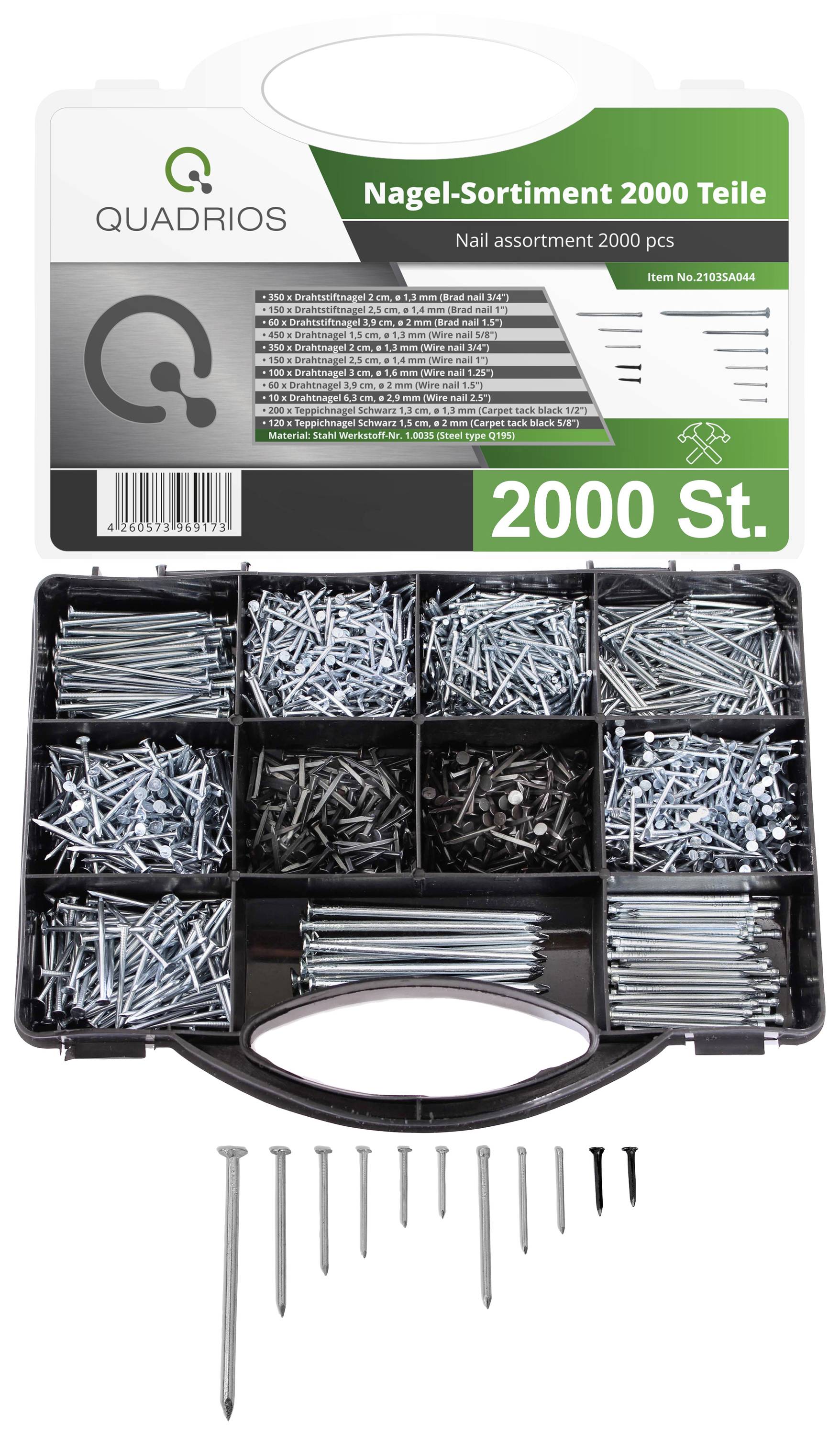 Quadrios 2103SA044 Nägel-Sortiment Inhalt 2000St.