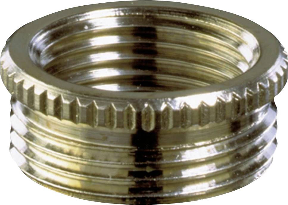 Metalladapter mit Außengewinde und Innengewinde, glänzende Oberfläche, zur Verbindung von Rohrleitungen oder Schläuchen.