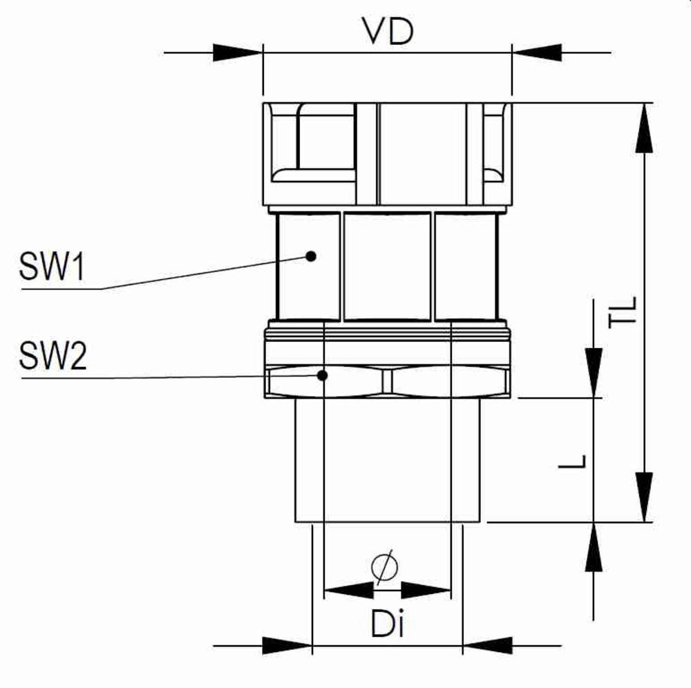 Wiska 10106921 EMBFSI-48-50-BG Verschraubung Grau Gerade 5St.