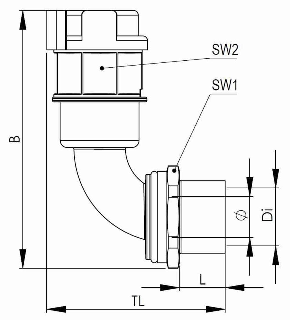 Wiska 10107360 EMBF90I-29-32-BG Verschraubung Grau 90° 10St.