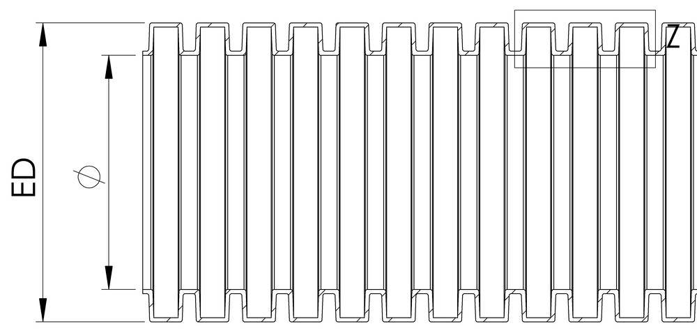 Wiska 10109200 BCAV-H-10-BK Wellrohr Schwarz 9mm 50m
