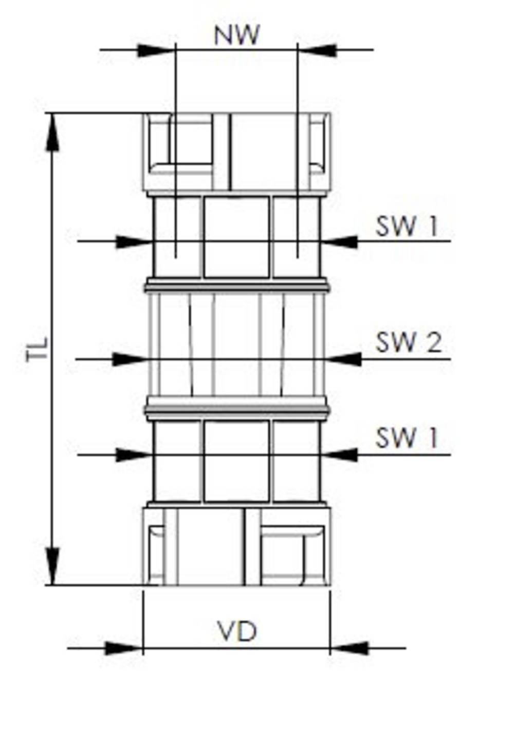 Wiska 10109727 BFC-12-12-BK Wellrohradapter Schwarz Gerade 1St.