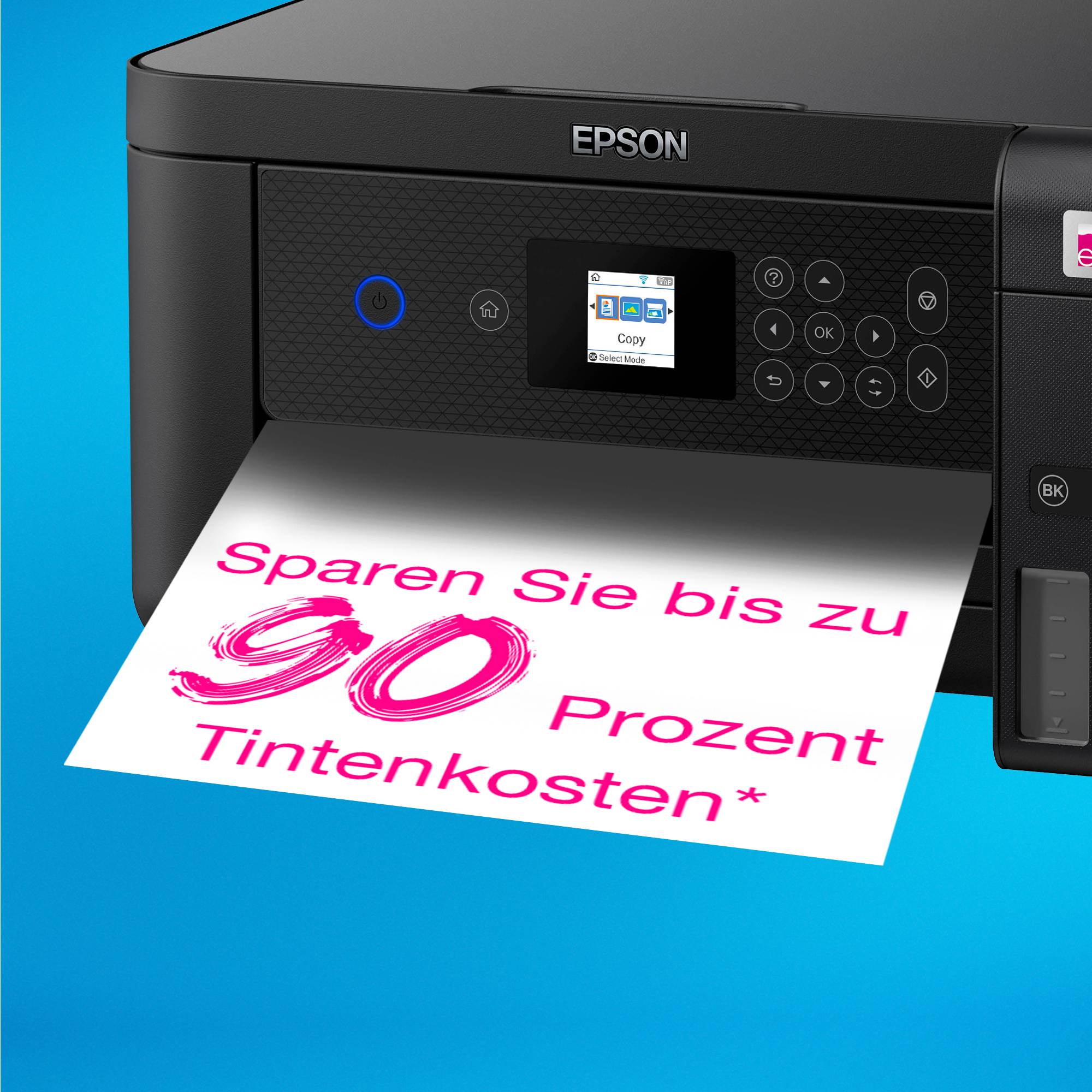 Epson ET-2850 Multifunktionsdrucker A4 Drucker, Scanner, Kopierer Duplex, Tintentank-System, USB, WLAN Schwarz