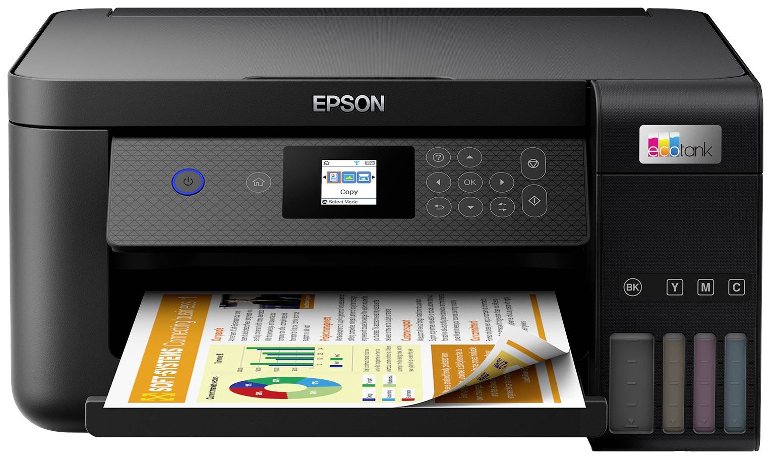 Epson ET-2850 Multifunktionsdrucker A4 Drucker, Scanner, Kopierer Duplex, Tintentank-System, USB, WLAN Schwarz
