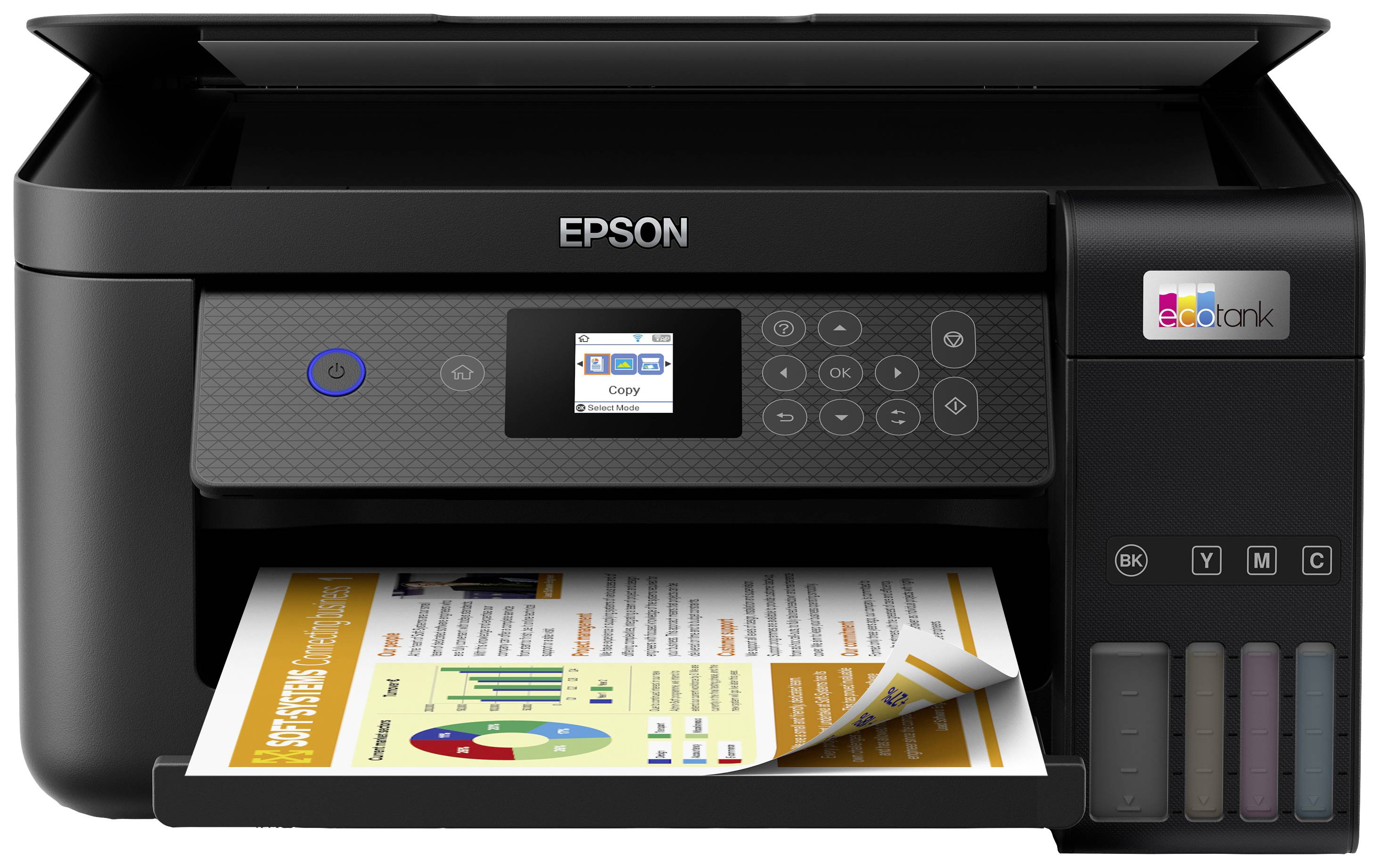 Epson ET-2850 Multifunktionsdrucker A4 Drucker, Scanner, Kopierer Duplex, Tintentank-System, USB, WLAN Schwarz