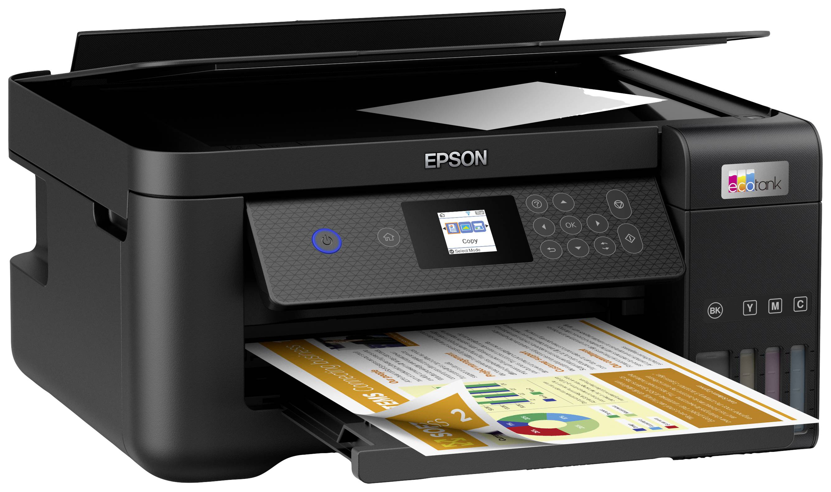 Epson ET-2850 Multifunktionsdrucker A4 Drucker, Scanner, Kopierer Duplex, Tintentank-System, USB, WLAN Schwarz