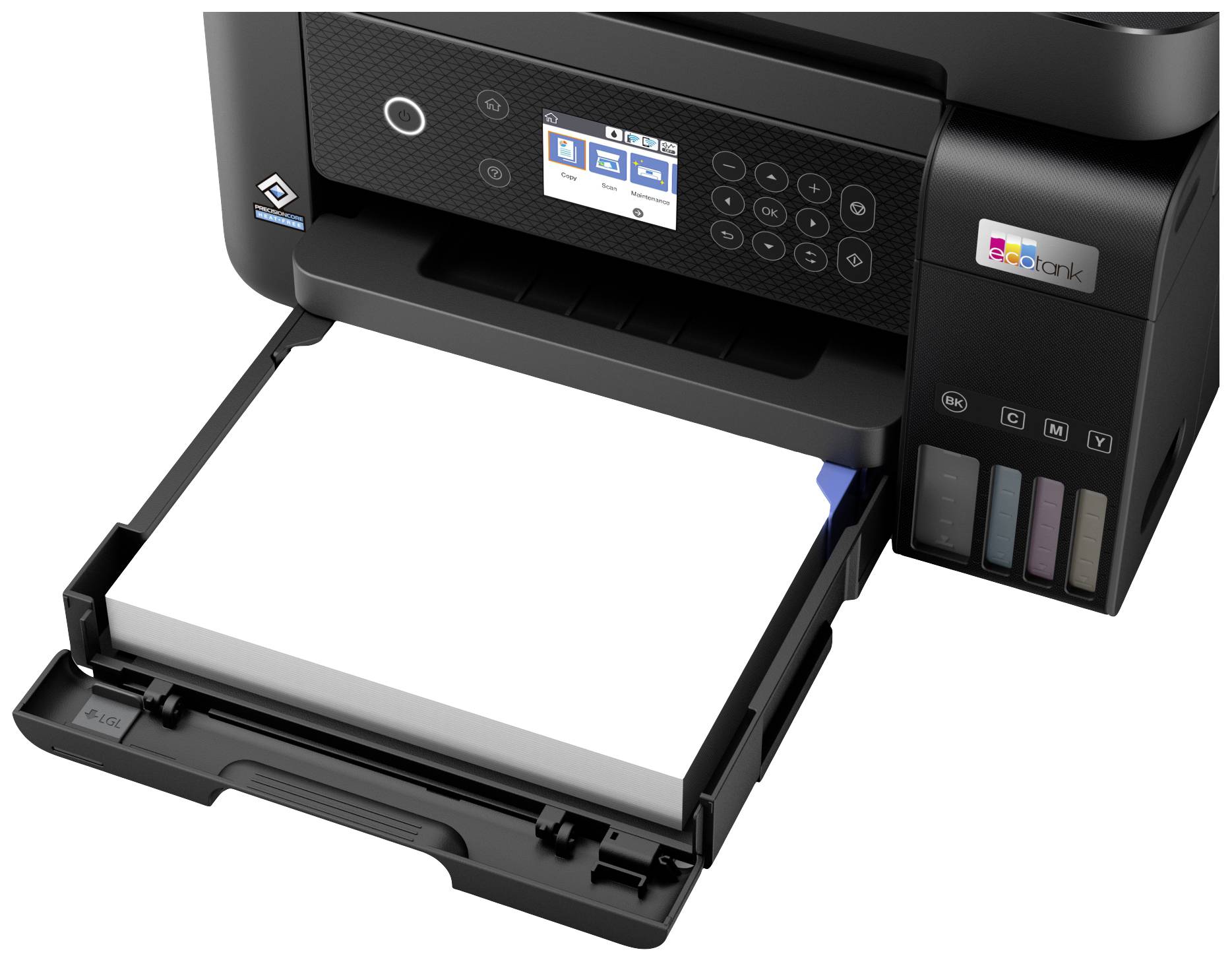 Epson EcoTank ET-3850 Multifunktionsdrucker A4 Drucker, Scanner, Kopierer ADF, USB, WLAN, Tintentank-System, Duplex, LAN;Schwarz