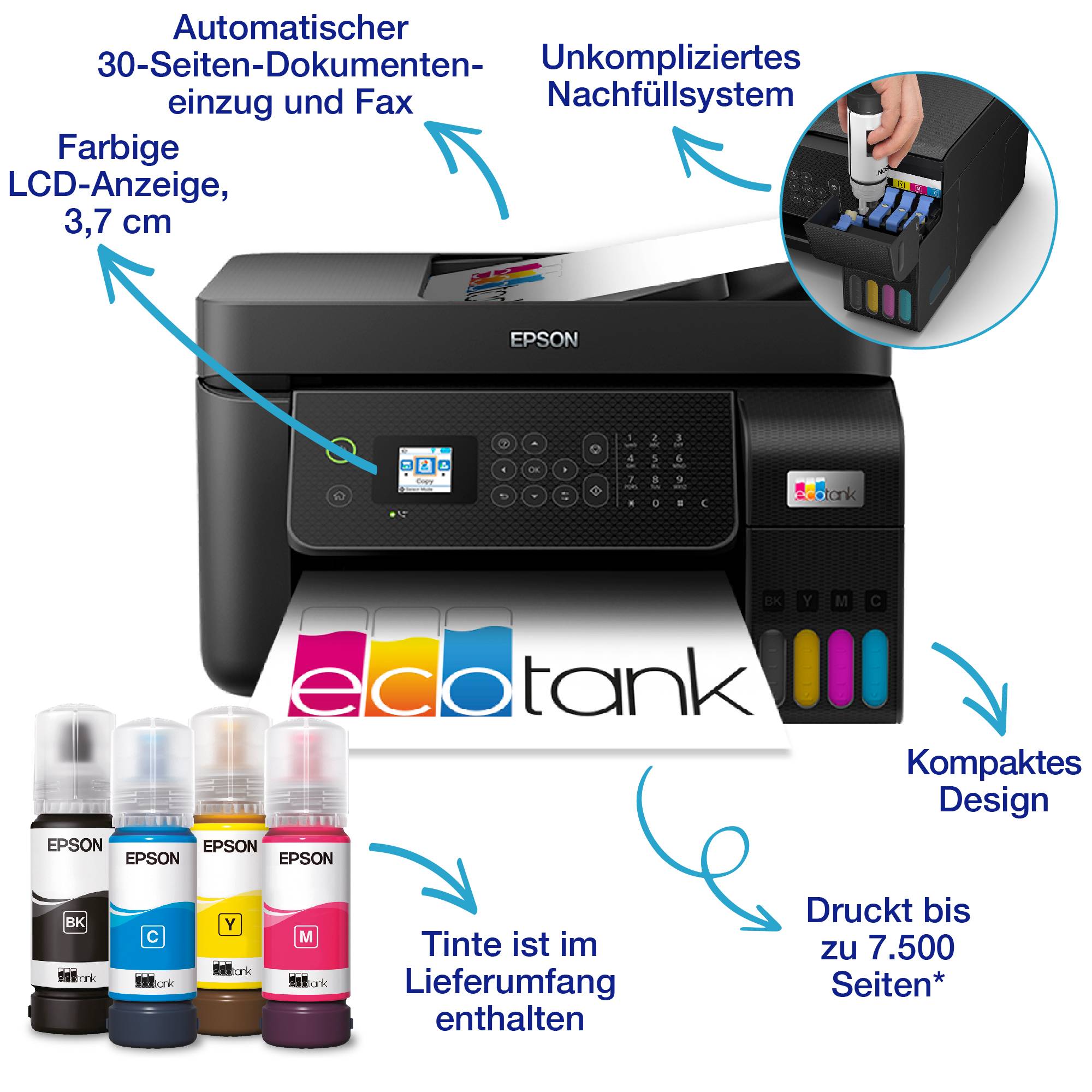 EcoTank ET-4800 - Multifunction Printer - Colour - Ink Jet - Refillabler - A4