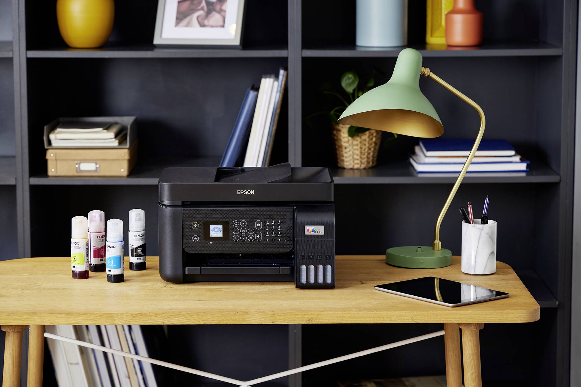 Epson EcoTank ET-4800 Multifunktionsdrucker A4 Drucker, Scanner, Kopierer, Fax ADF, Duplex, LAN, USB, WLAN, Tintentank-System;Schwarz