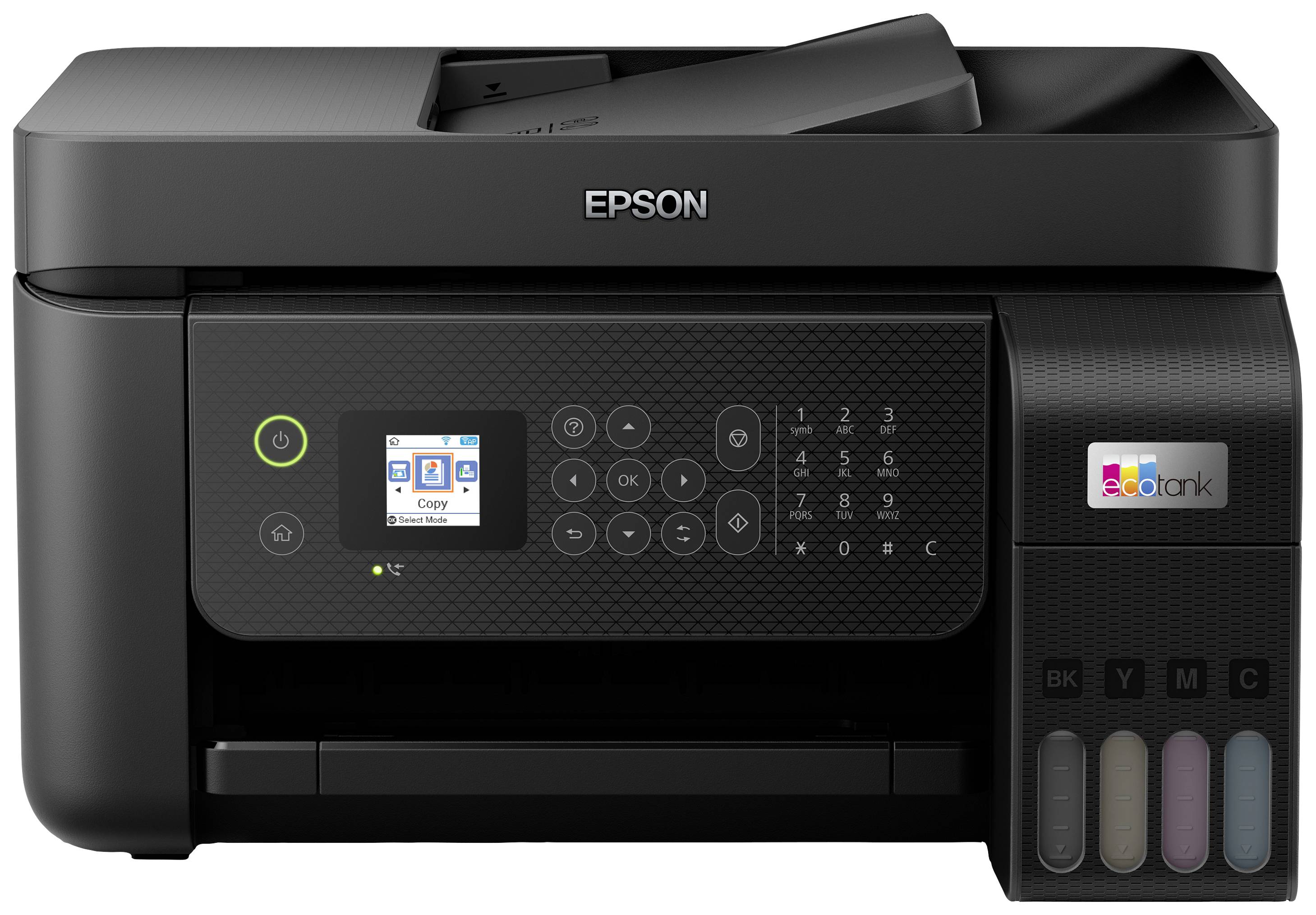 Epson EcoTank ET-4800 Multifunktionsdrucker A4 Drucker, Scanner, Kopierer, Fax ADF, Duplex, LAN, USB, WLAN, Tintentank-System;Schwarz