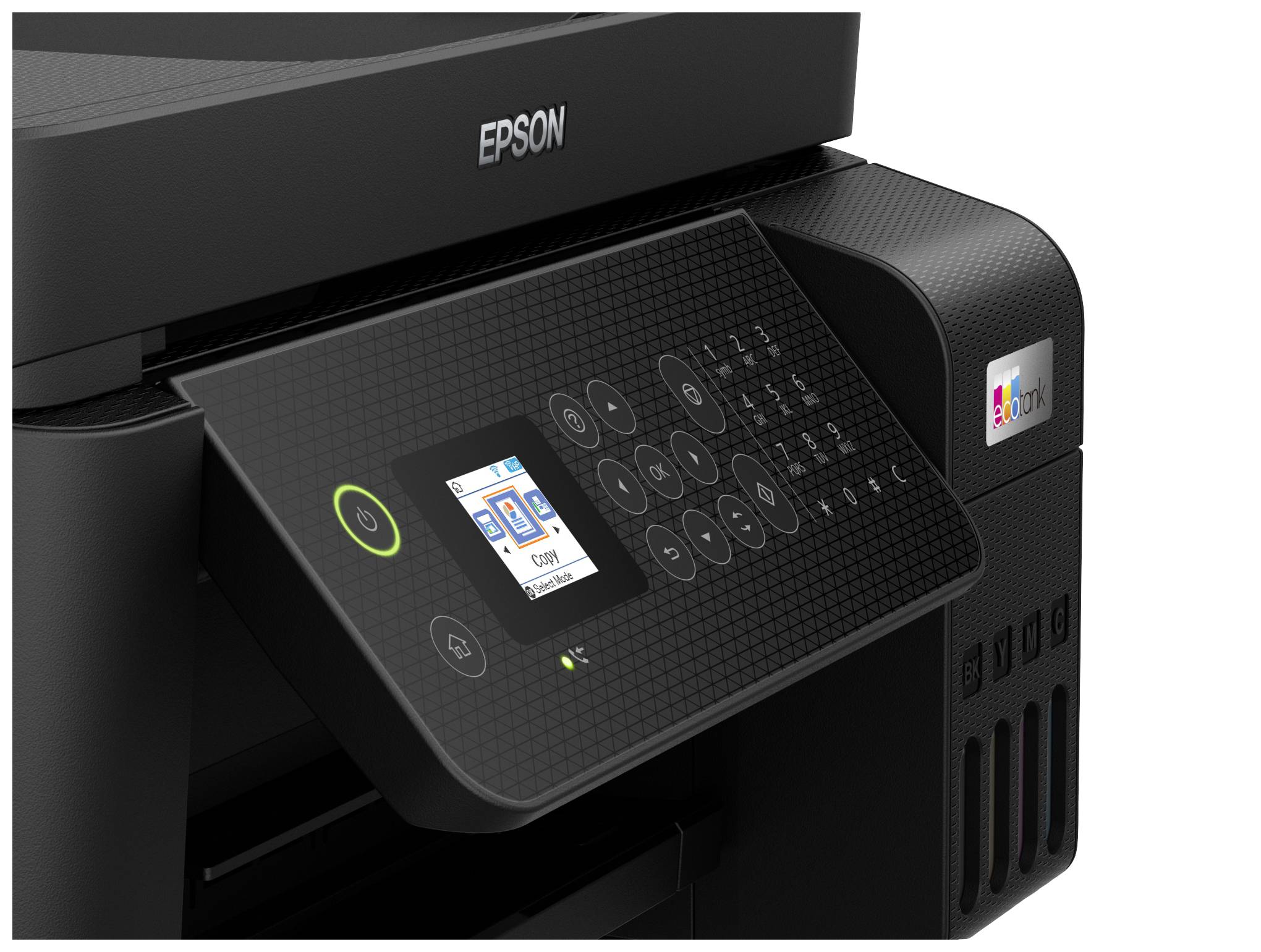 Epson EcoTank ET-4800 Multifunktionsdrucker A4 Drucker, Scanner, Kopierer, Fax ADF, Duplex, LAN, USB, WLAN, Tintentank-System;Schwarz