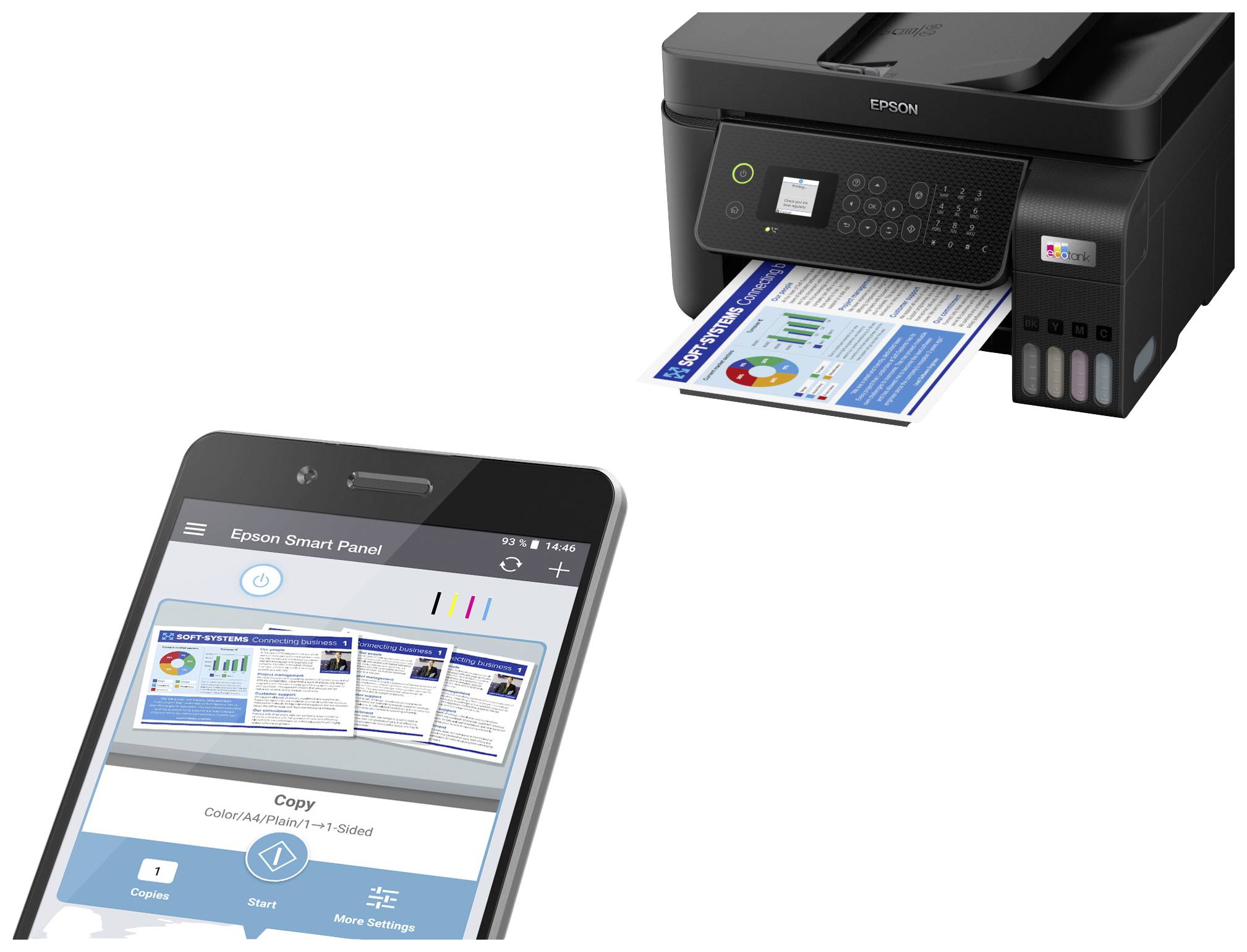 EcoTank ET-4800 - Multifunction Printer - Colour - Ink Jet - Refillabler - A4