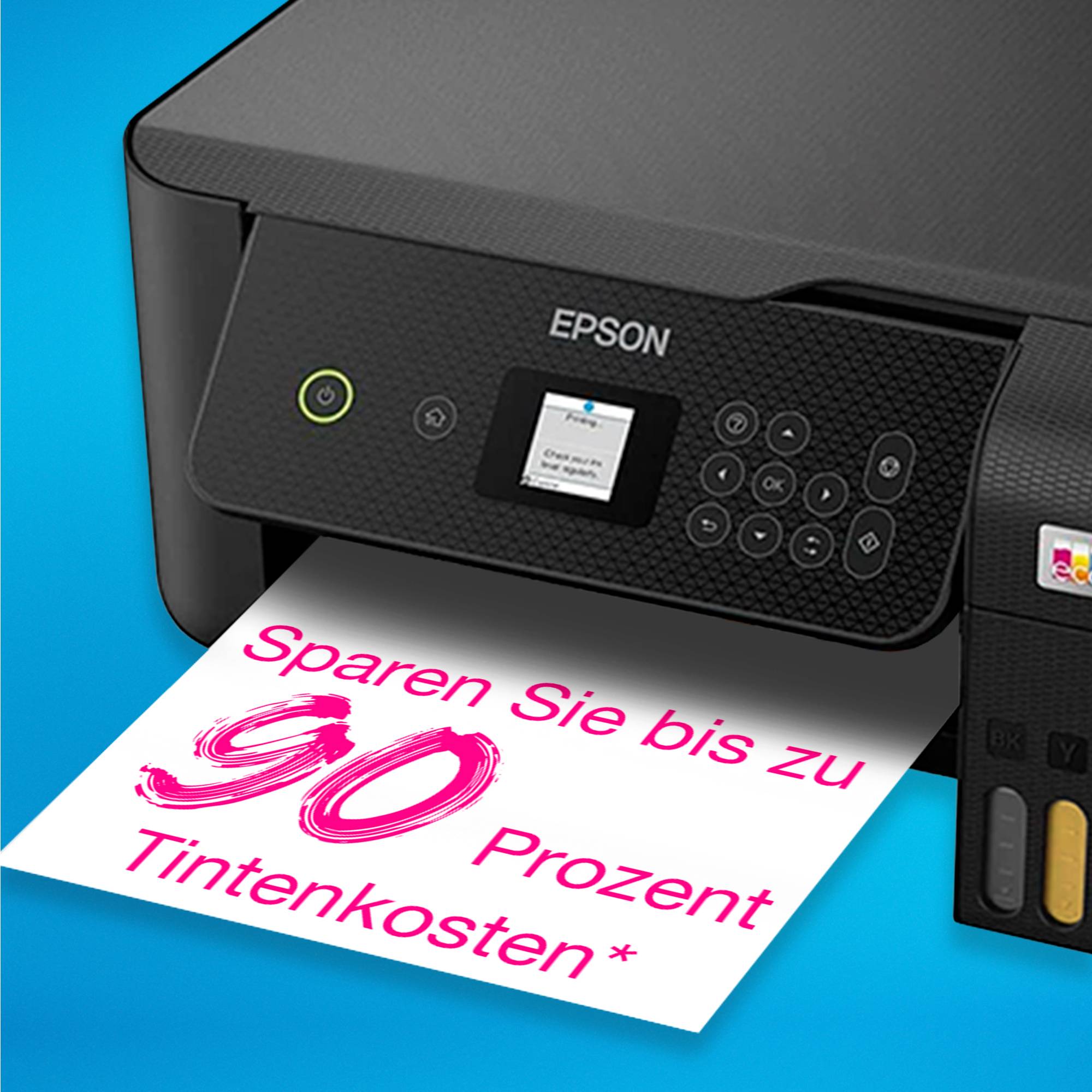 Epson EcoTank ET-2820 Multifunktionsdrucker A4 Drucker, Scanner, Kopierer Duplex, Tintentank-System, USB, WLAN;Schwarz