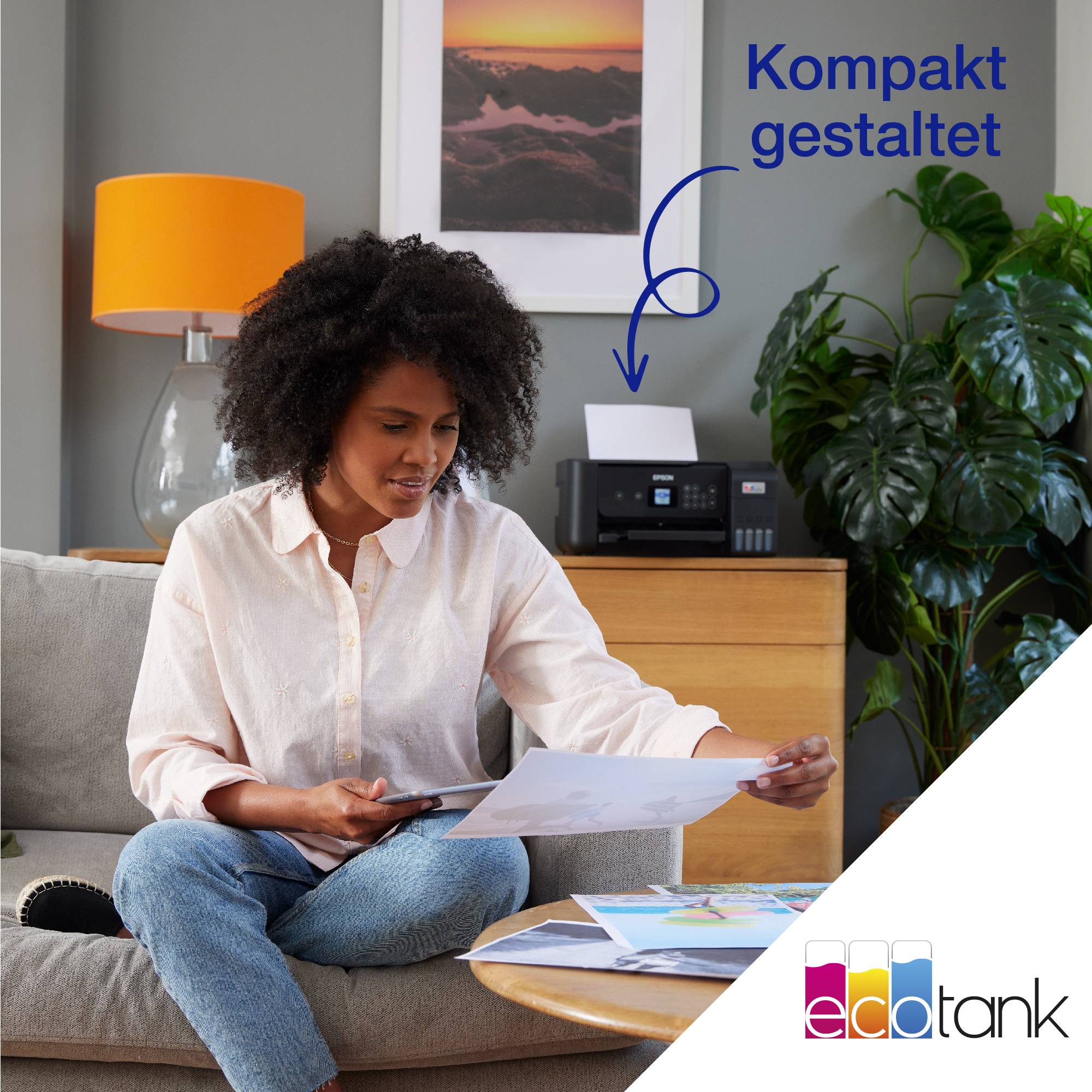 Epson EcoTank ET-2820 Multifunktionsdrucker A4 Drucker, Scanner, Kopierer Duplex, Tintentank-System, USB, WLAN;Schwarz