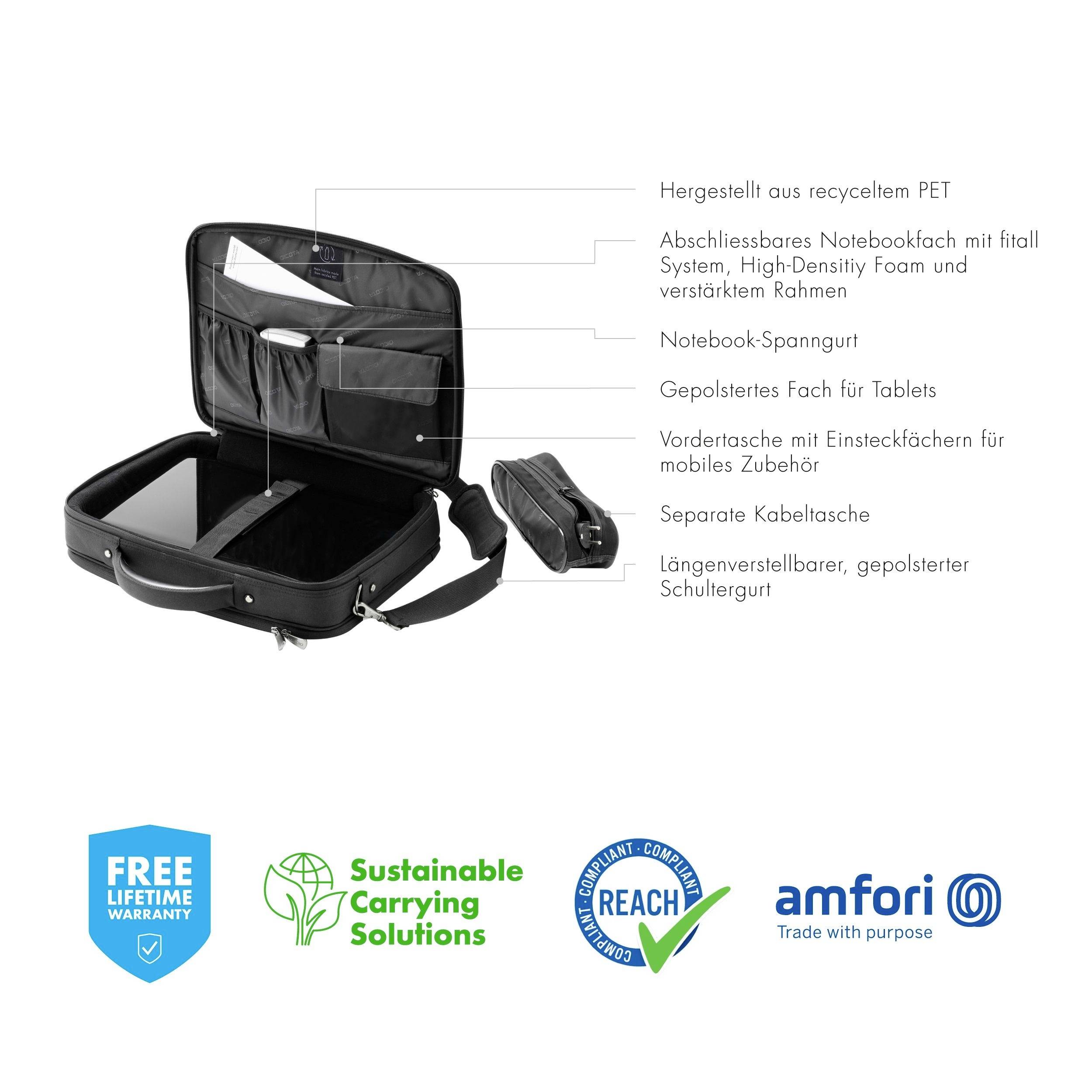 Dicota Notebook Tasche Eco Multi PLUS 14-15.6" Passend für maximal: 39,6 cm (15,6") Schwarz