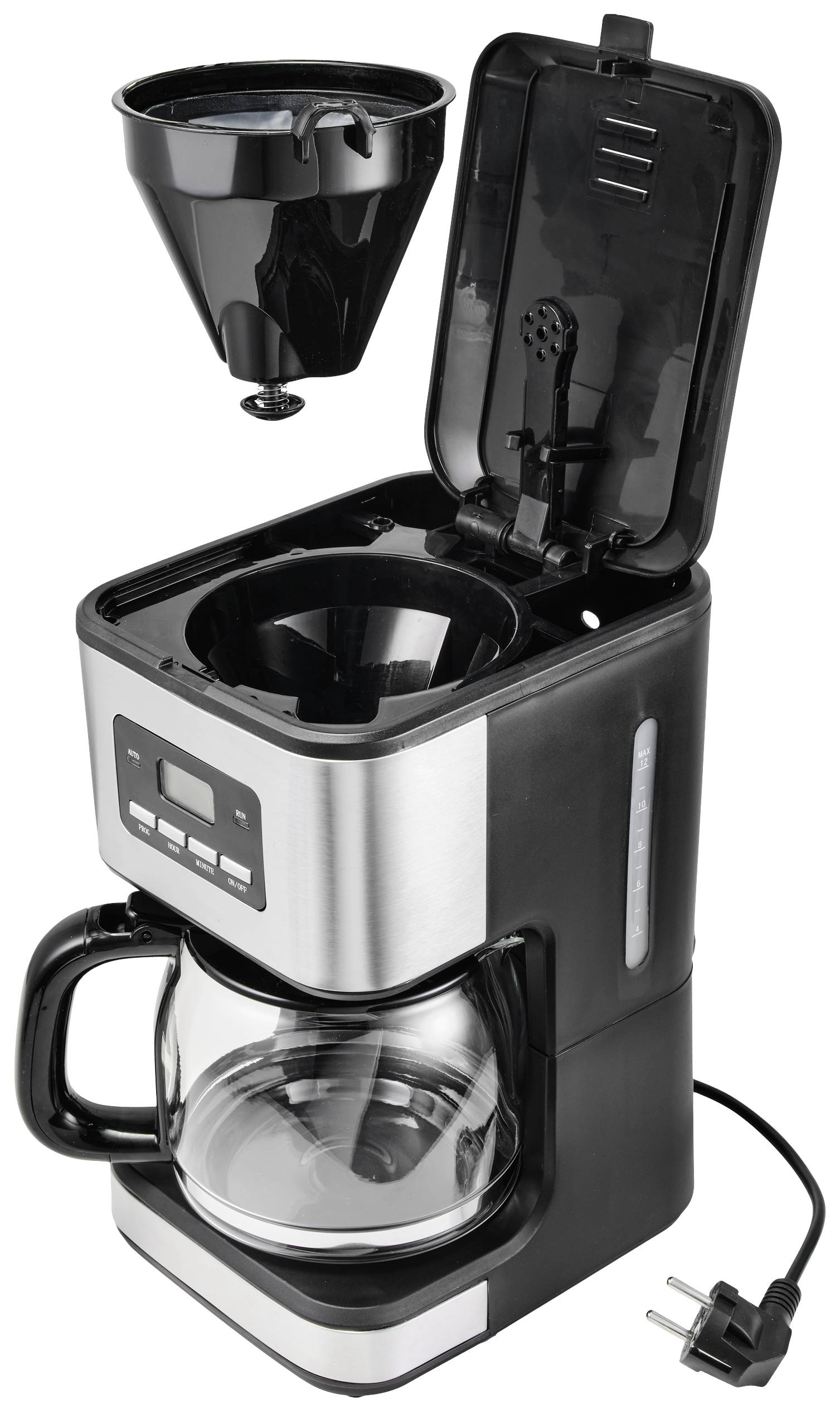 CM-SS002 Kaffeemaschine Silber-Schwarz Glaskanne