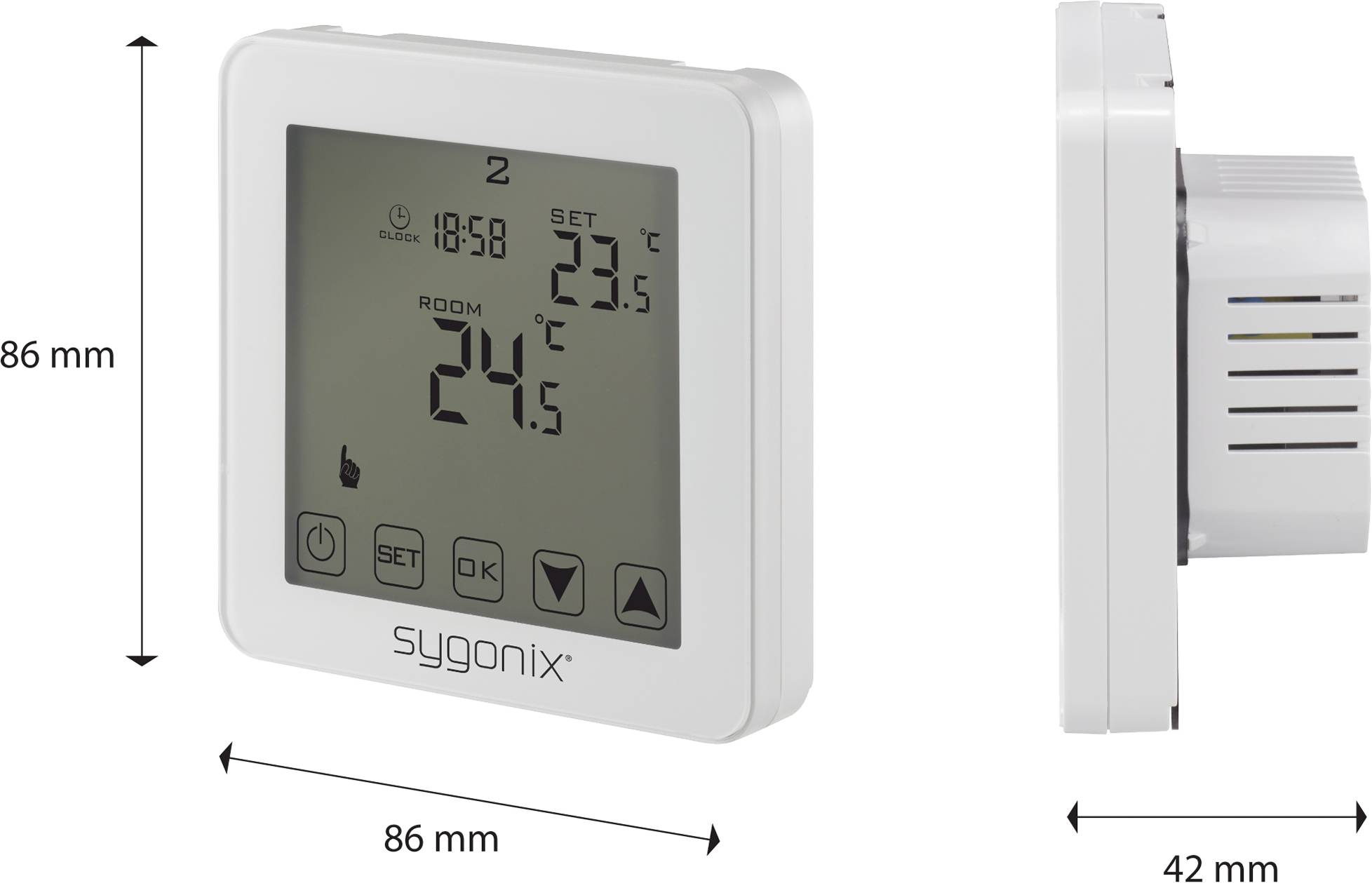Sygonix SY-4961570 Touch 2 Raumthermostat Unterputz Wochenprogramm 1St.