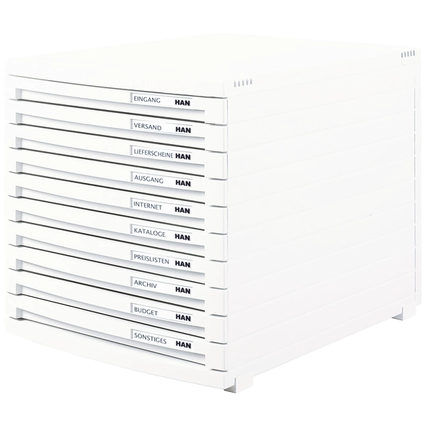 HAN CONTUR 1510-12 Schubladenbox Weiß DIN A4, DIN B4, DIN C4 Anzahl der Schubfächer: 10 HAN CONTUR 1510-12 Schubladenbox Weiß DIN A4, DIN B4, DIN C4 Anzahl der Schubfächer: 10