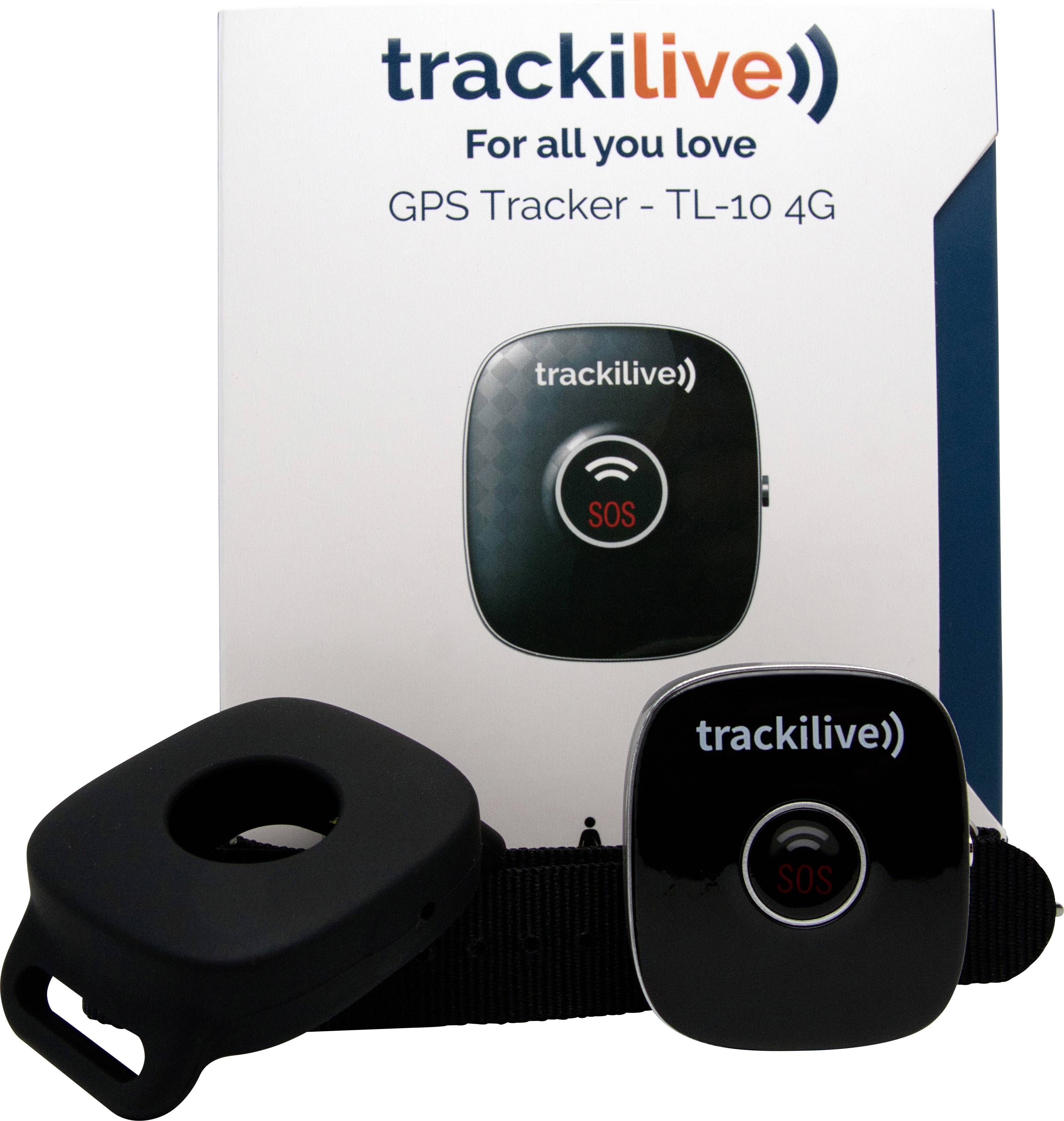 Trackilive TL-10 4G GPS Tracker Haustiertracker, Gepäckstücktracker, Multifunktionstracker, Personentracker Schwarz