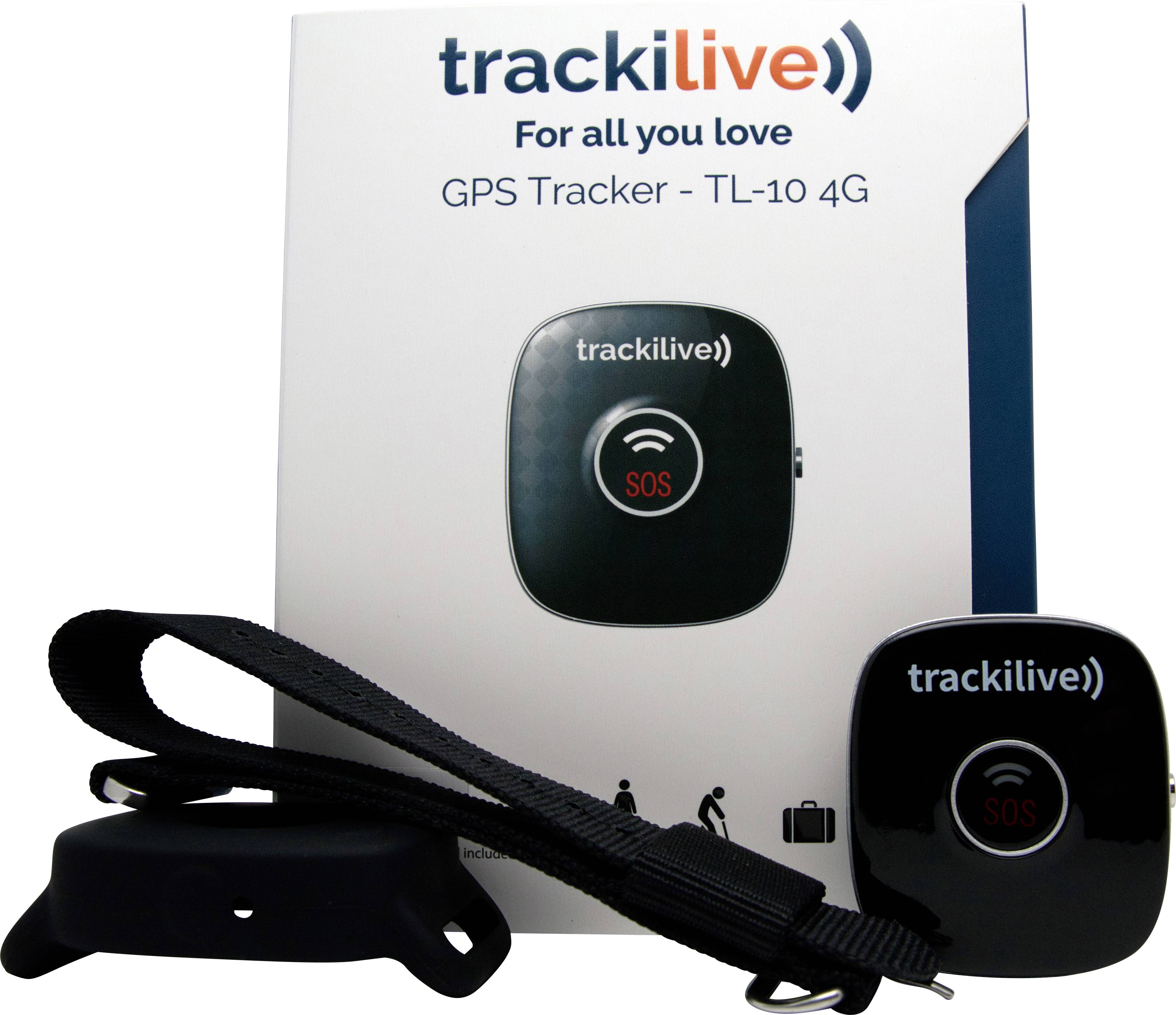 Trackilive TL-10 4G GPS Tracker Haustiertracker, Gepäckstücktracker, Multifunktionstracker, Personentracker Schwarz