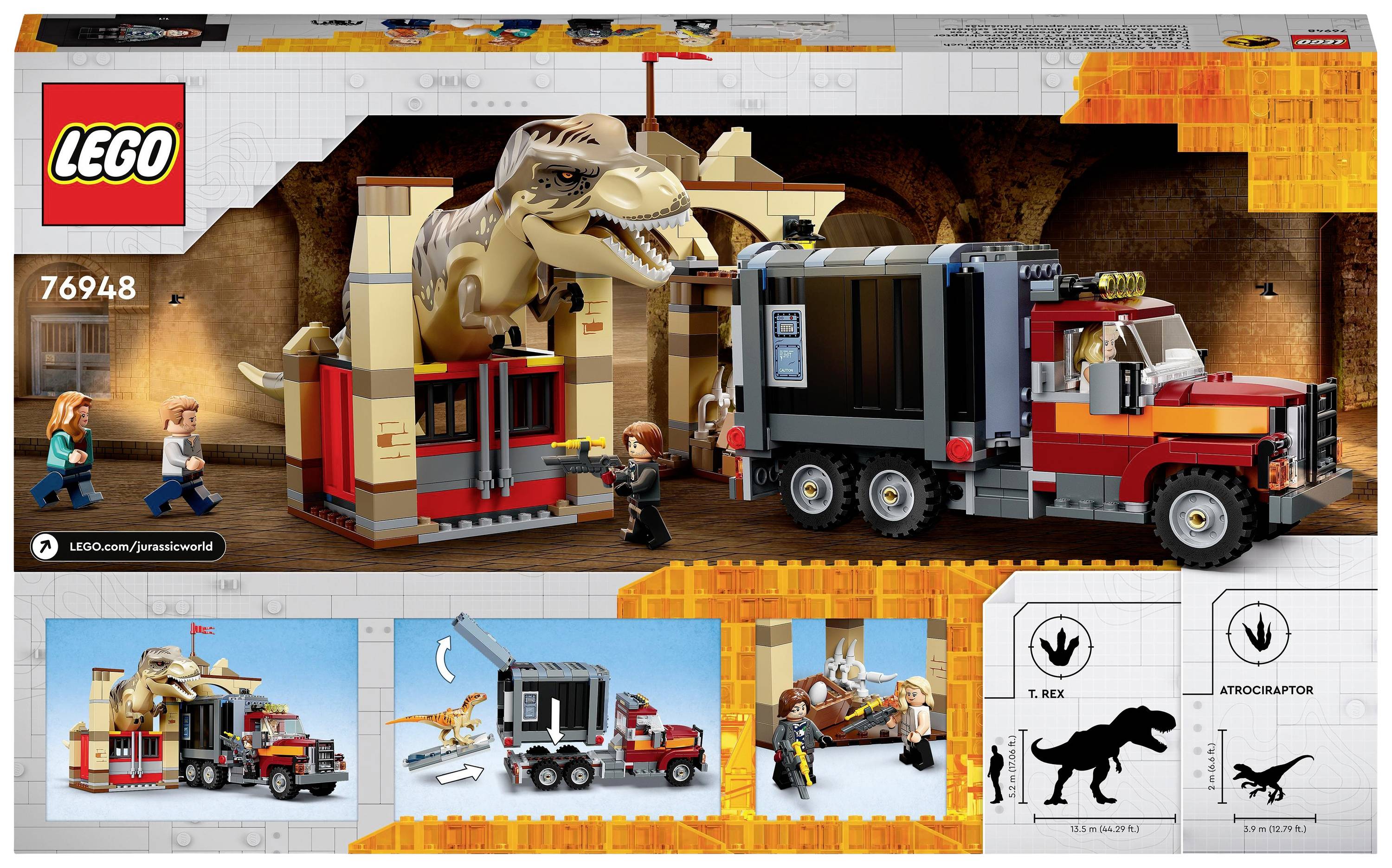 76948 LEGO® JURASSIC WORLD™ T. Rex & Atrociraptor: Dinosaurier-Ausbruch